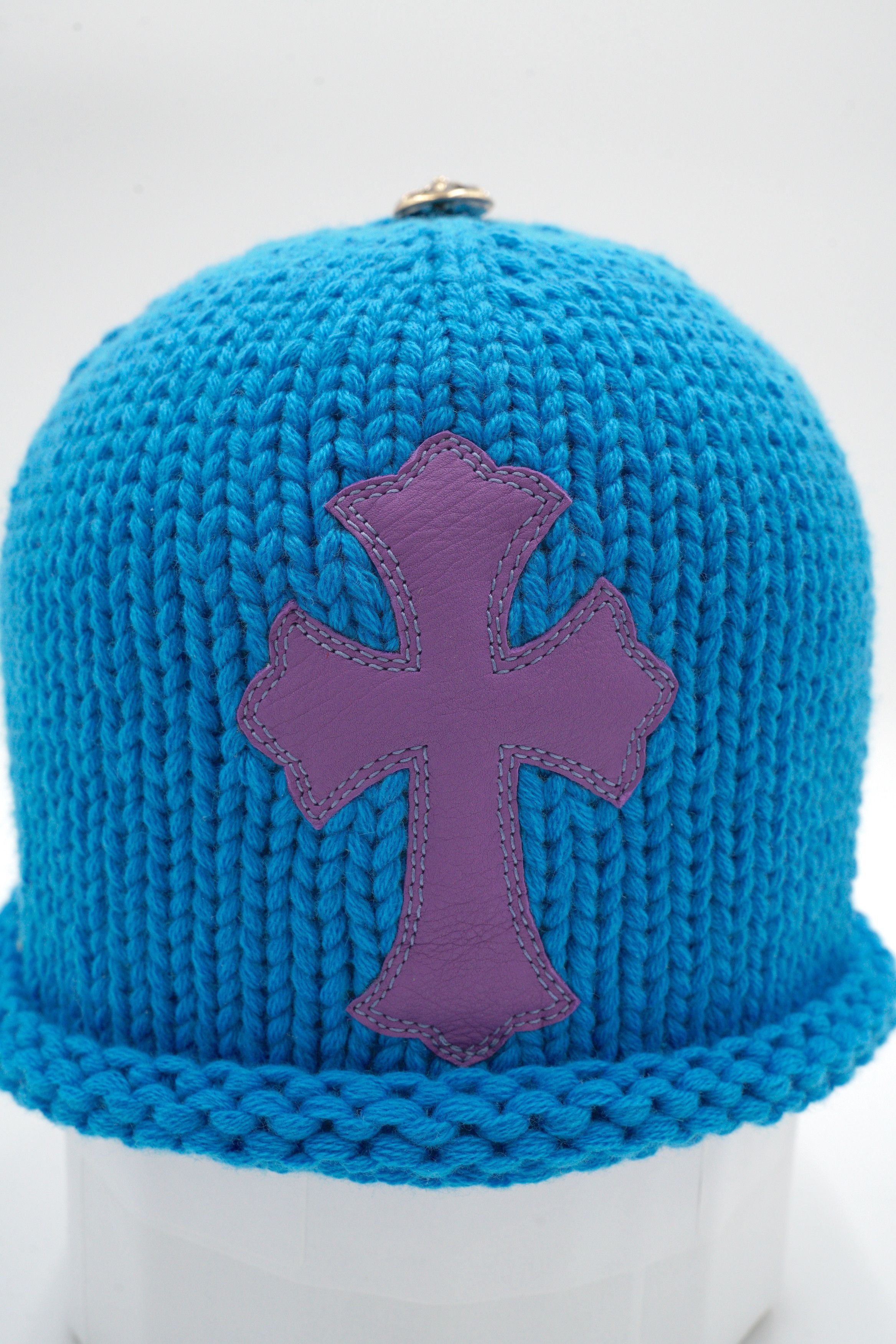Chrome Hearts Chrome Hearts Purple Cross Blue Beanie Size ONE SIZE - 4 Thumbnail
