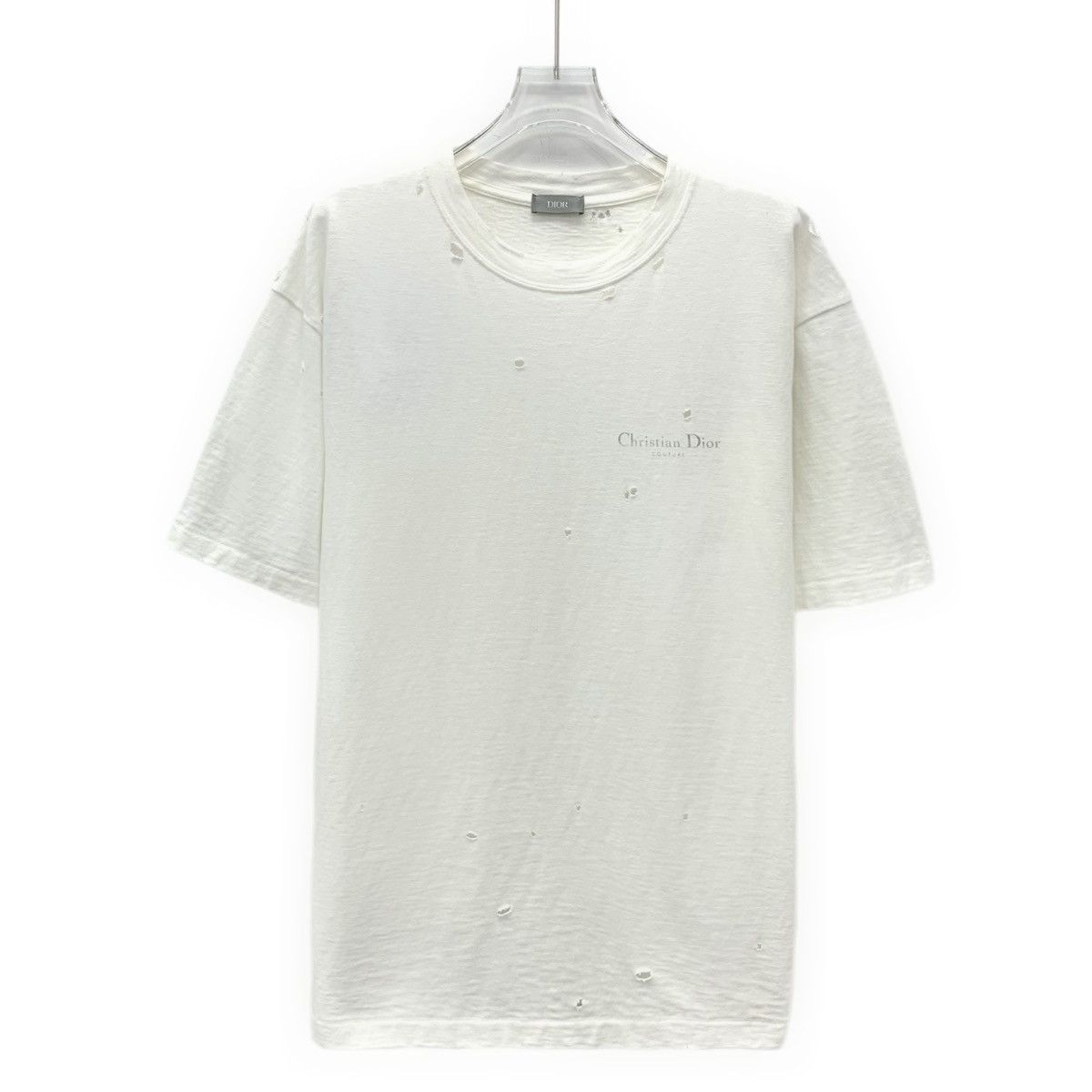 Dior Dior White Distressed Design Short Sleeve T-Shirt K26WX Size US M / EU 48-50 / 2 - 1 Thumbnail