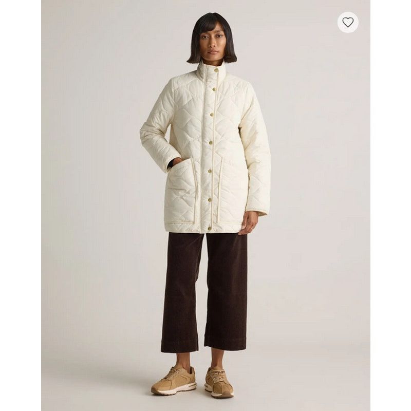 Quince Featherless Quilted Long Puffer Jacket Silk White Size S NWT Size L / US 10 / IT 46 - 5 Thumbnail