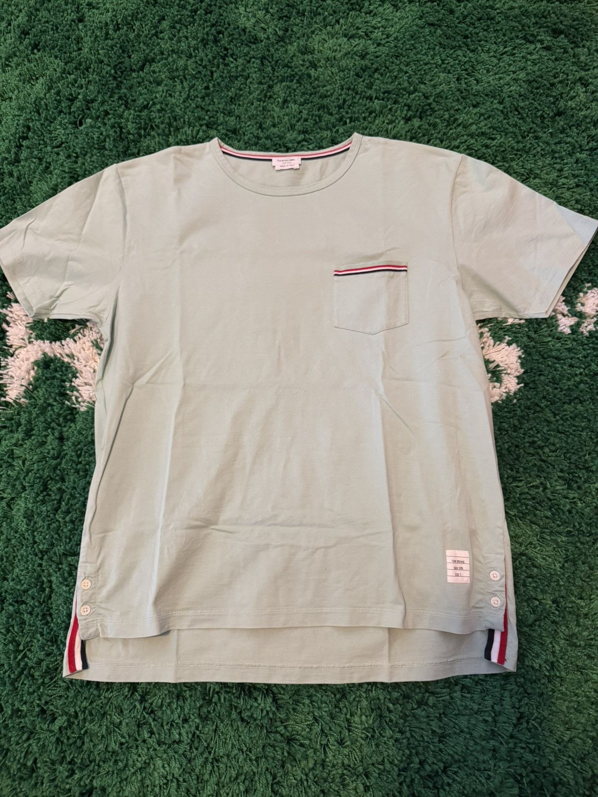Thom Browne Thom Browne Seafoam Green Pocket Tee Sz. 5 Size US XXL / EU 58 / 5 - 1 Thumbnail