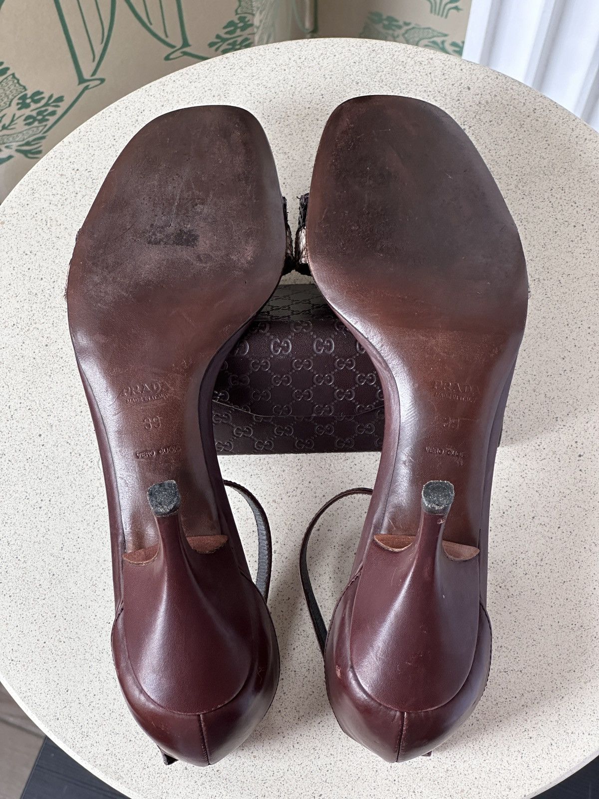 Prada PRADA Kitten Heels Python Leather Brown EU 39 / US 9 Size US 9 / IT 39 - 12 Thumbnail