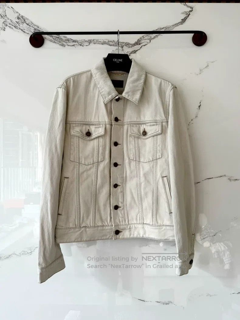 Saint Laurent Paris Saint Laurent Paris Off-White Denim Jacket Size US S / EU 44-46 / 1 - 1 Thumbnail
