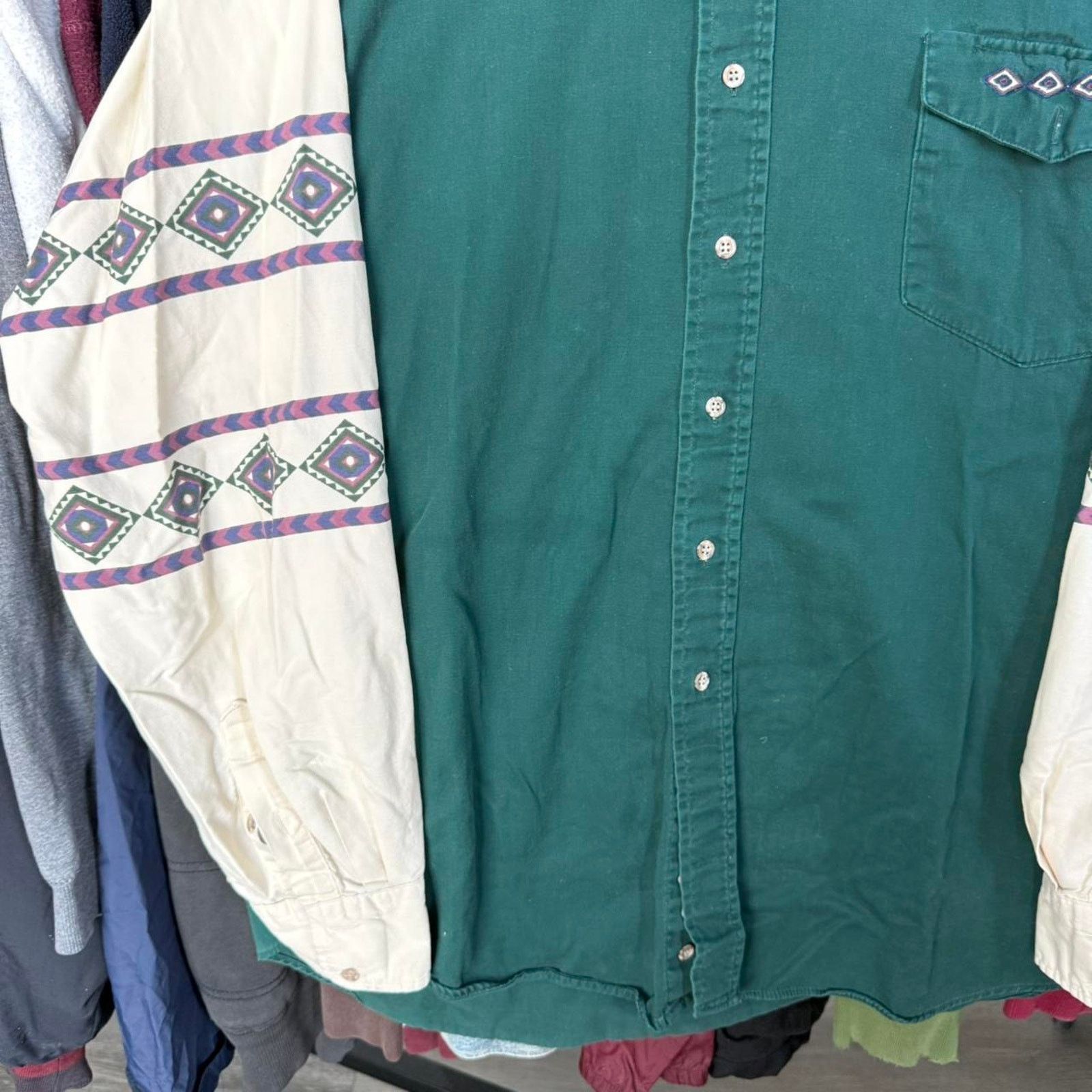 Roper Vintage 90s Roper Button Down Shirt With Aztec Pattern Size US XXL / EU 58 / 5 - 4 Thumbnail