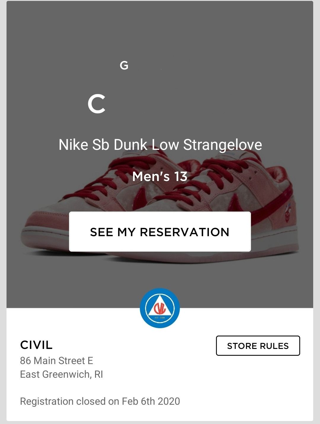 Nike × StrangeLove Skateboards Nike SB Dunk Low x StrangeLove Valentine's Day 2020 Men's Size US 13 / EU 46 - 12 Thumbnail