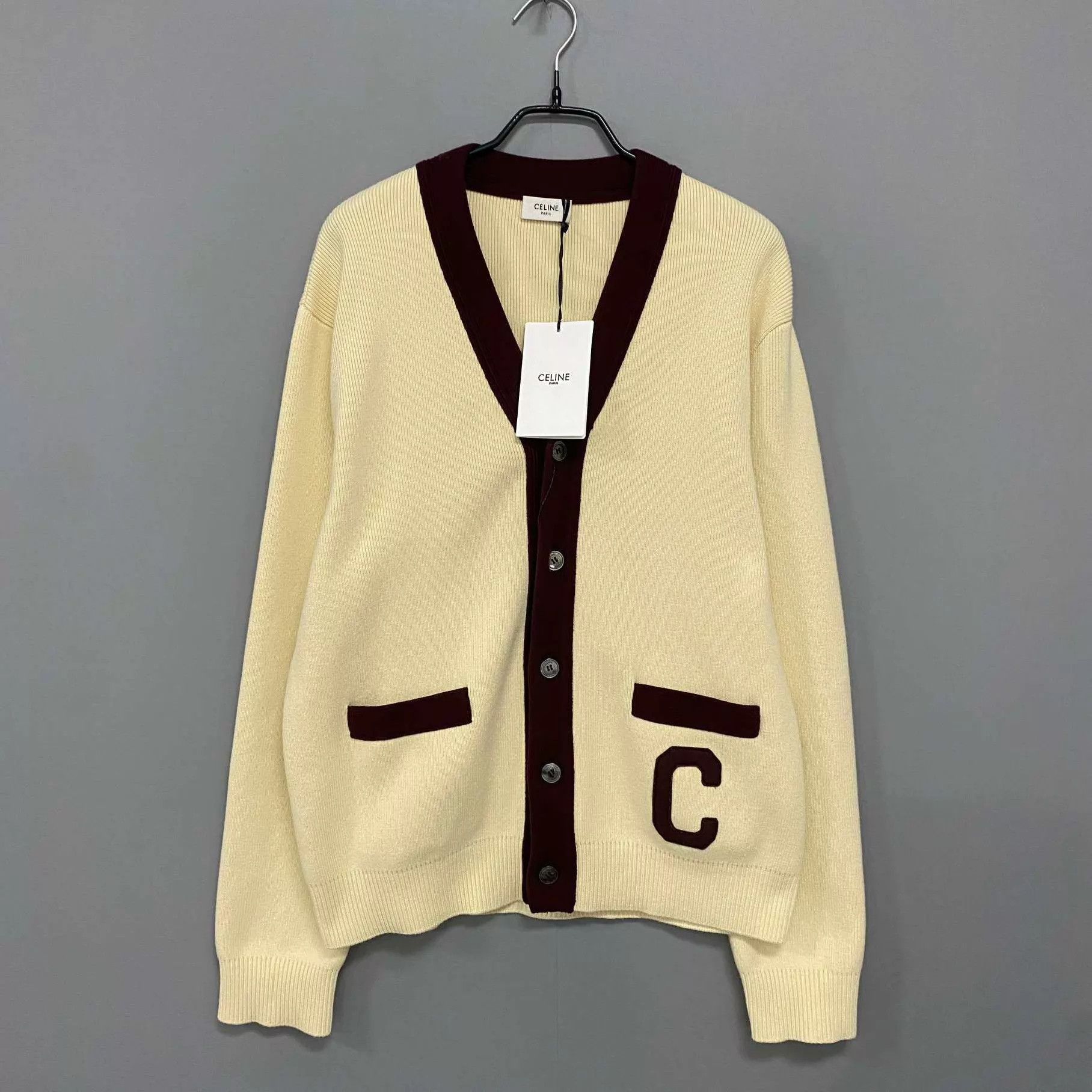 Celine Celine Embroidered Logo Wool Knit Cardigan M New Size US M / EU 48-50 / 2 - 1 Thumbnail