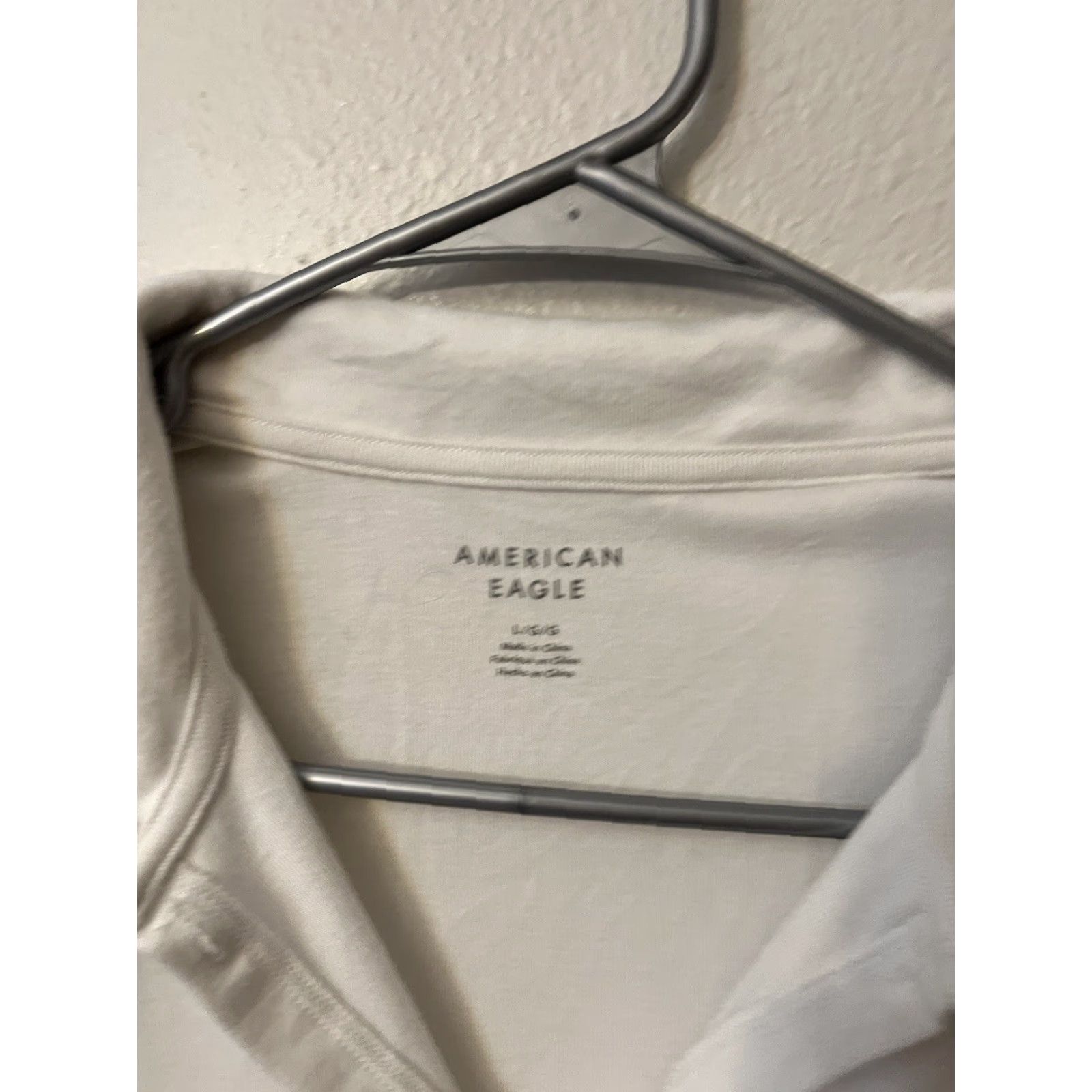 American Eagle Outfitters American Eagle Outfitters Shirt Women Short Sleeve Button-Down White L Cotton Blend Linen Blend, Button, Basic, Casual, Workwear, Travel, 90s? Size L / US 10 / IT 46 - 2 Thumbnail