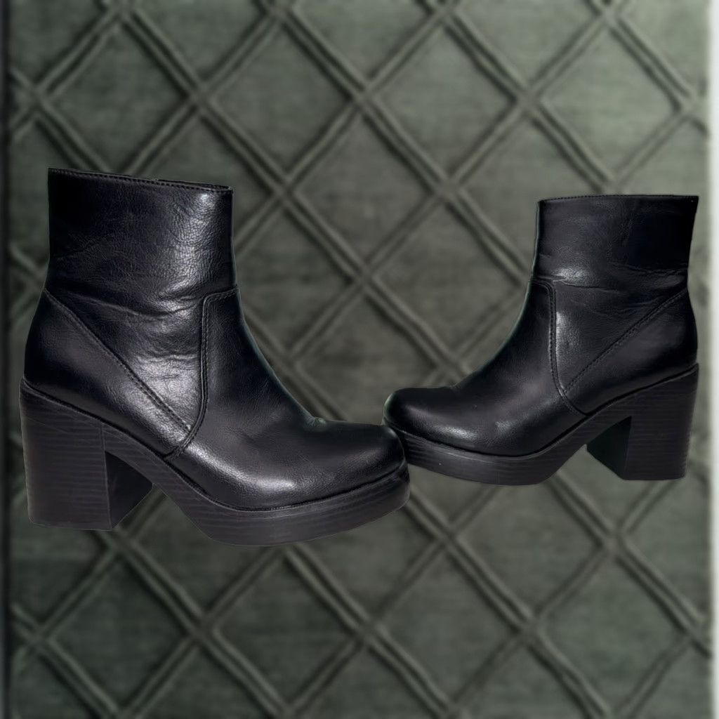 Vintage DIRTY LAUNDRY Groovy Bootie Women Zip Black 9 Size US 9 / IT 39 - 1 Thumbnail