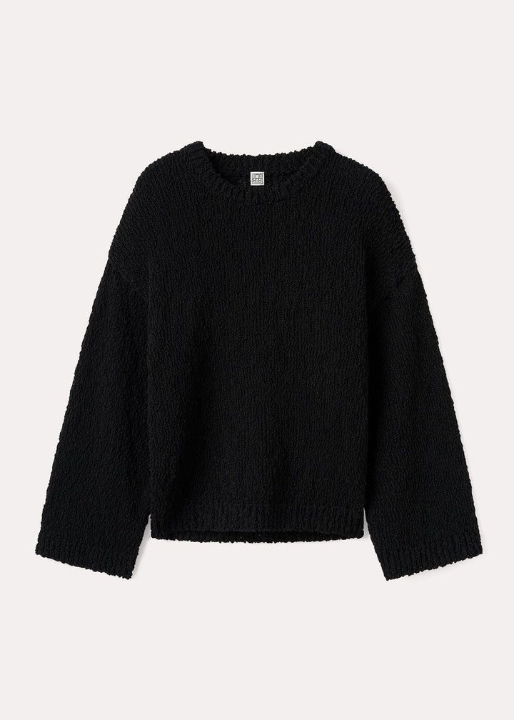 Toteme o1mle0525 Textured Cotton Sweater in Black Size M / US 6-8 / IT 42-44 - 1 Thumbnail