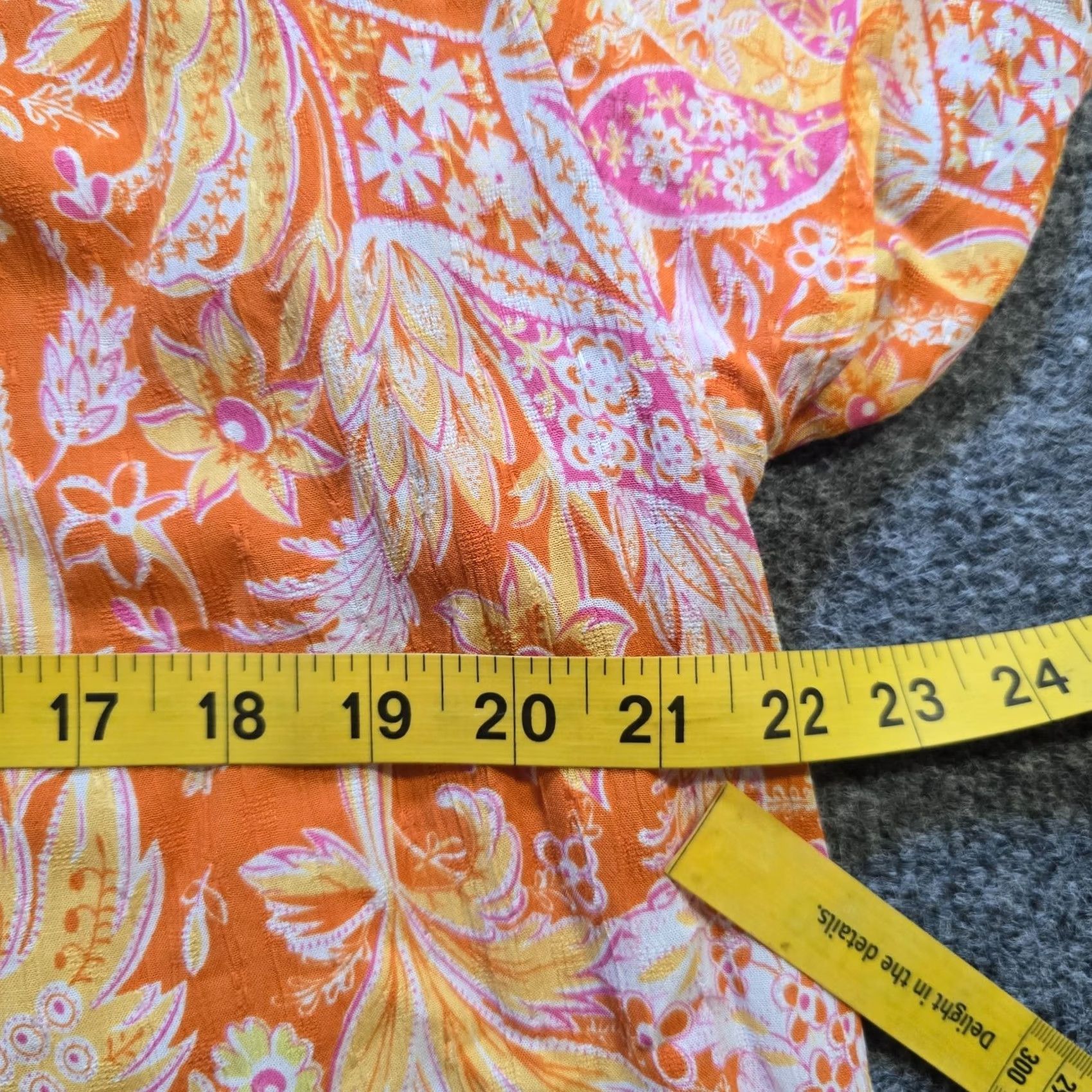 Rachel Zoe Rachel Zoe Top Womens L Orange Floral V Neck Flutter Sleeve Casual Shirt Blouse Regular Mill Rayon Summer Spring Womens Size L / US 10 / IT 46 - 5 Thumbnail