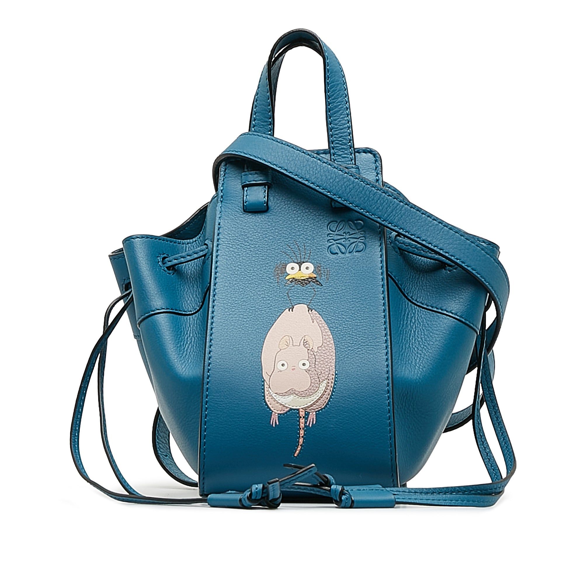 image of Loewe X Studio Ghibli Spirited Away Boh Mouse Mini Hammock Bag in Blue, Women's