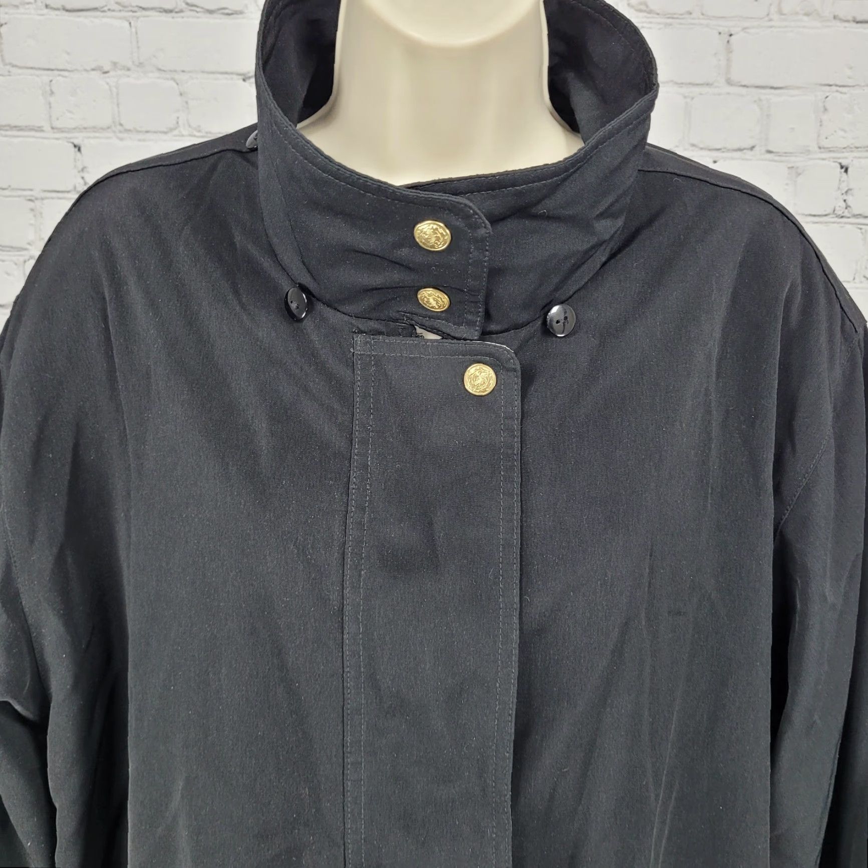 Vintage VTG Giorgio Morandi Black Gold Snap Full Zip Pockets Lined Collared Jacket 1X Womens Black Gold Snap Full Zip Pockets Lined Collared Jacket 1X Size XL / US 12-14 / IT 48-50 - 5 Thumbnail