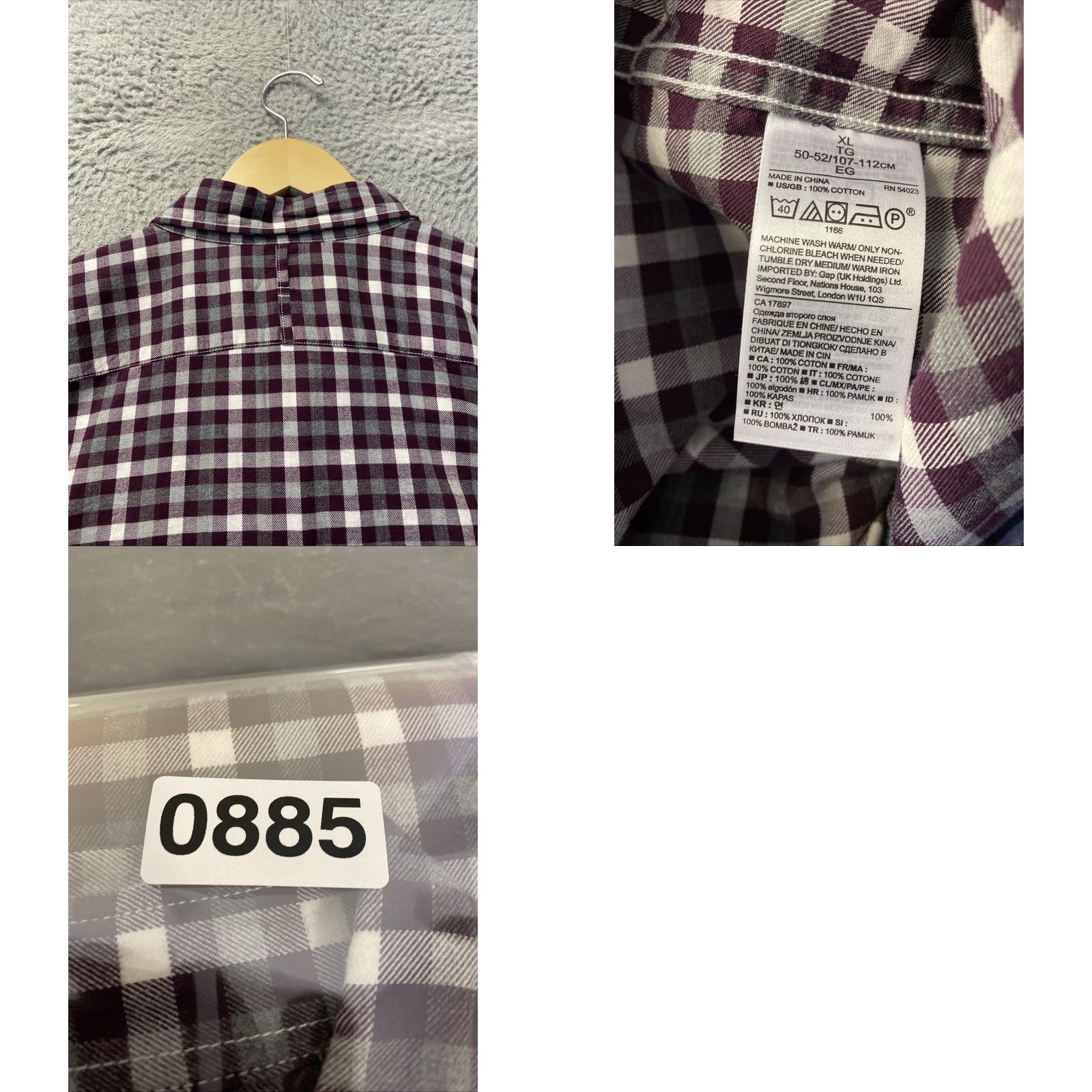 Banana Republic VINTAGE Banana Republic Shirt Mens XL Maroon Gray Plaid Long Sleeve Button Up /0885 Size US XL / EU 56 / 4 - 8 Thumbnail