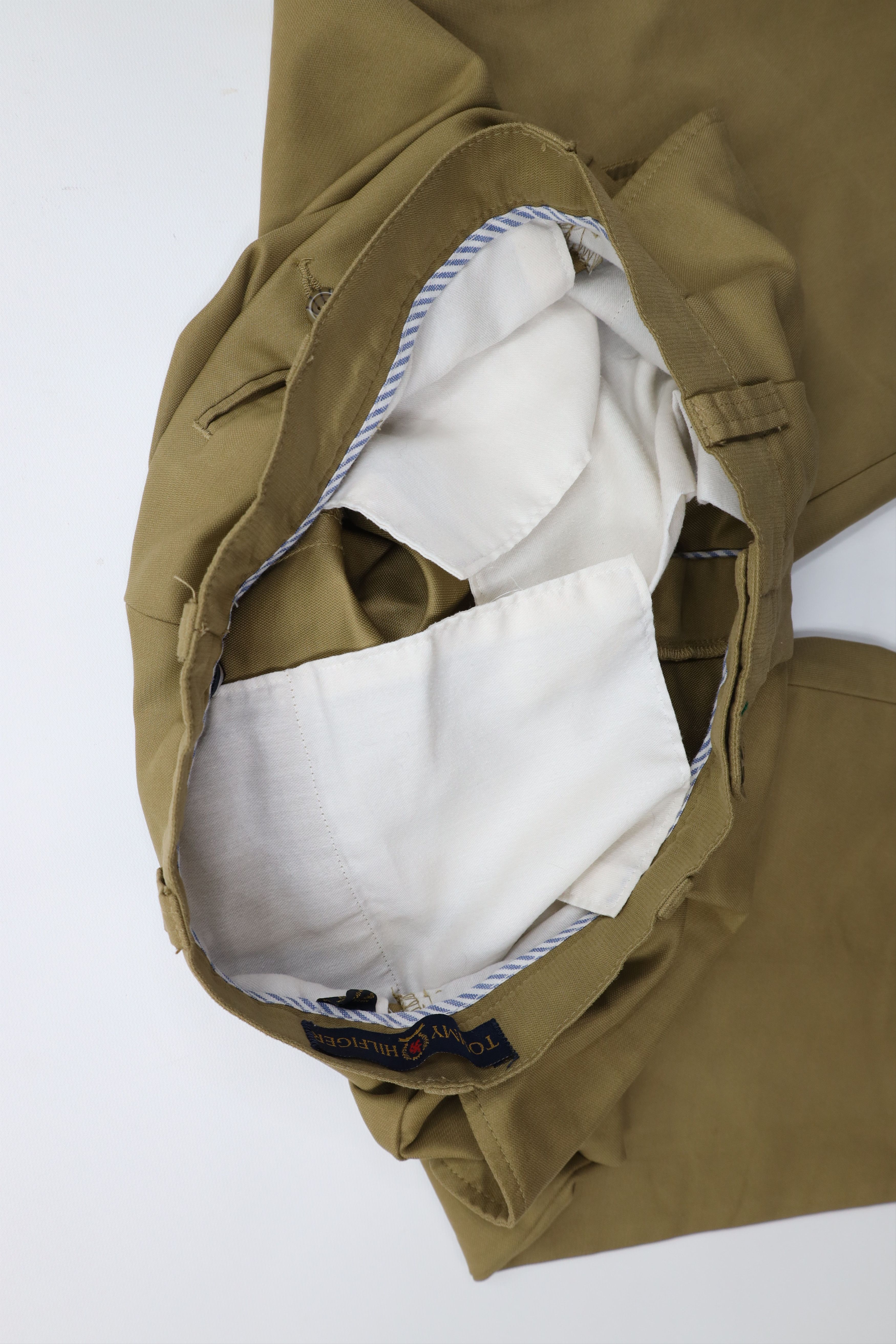 Tommy Hilfiger × Vintage Vintage 90s Tommy Hilfiger Cuffed Wide Leg Chino Pants Brown Size US 30 / EU 46 - 9 Thumbnail