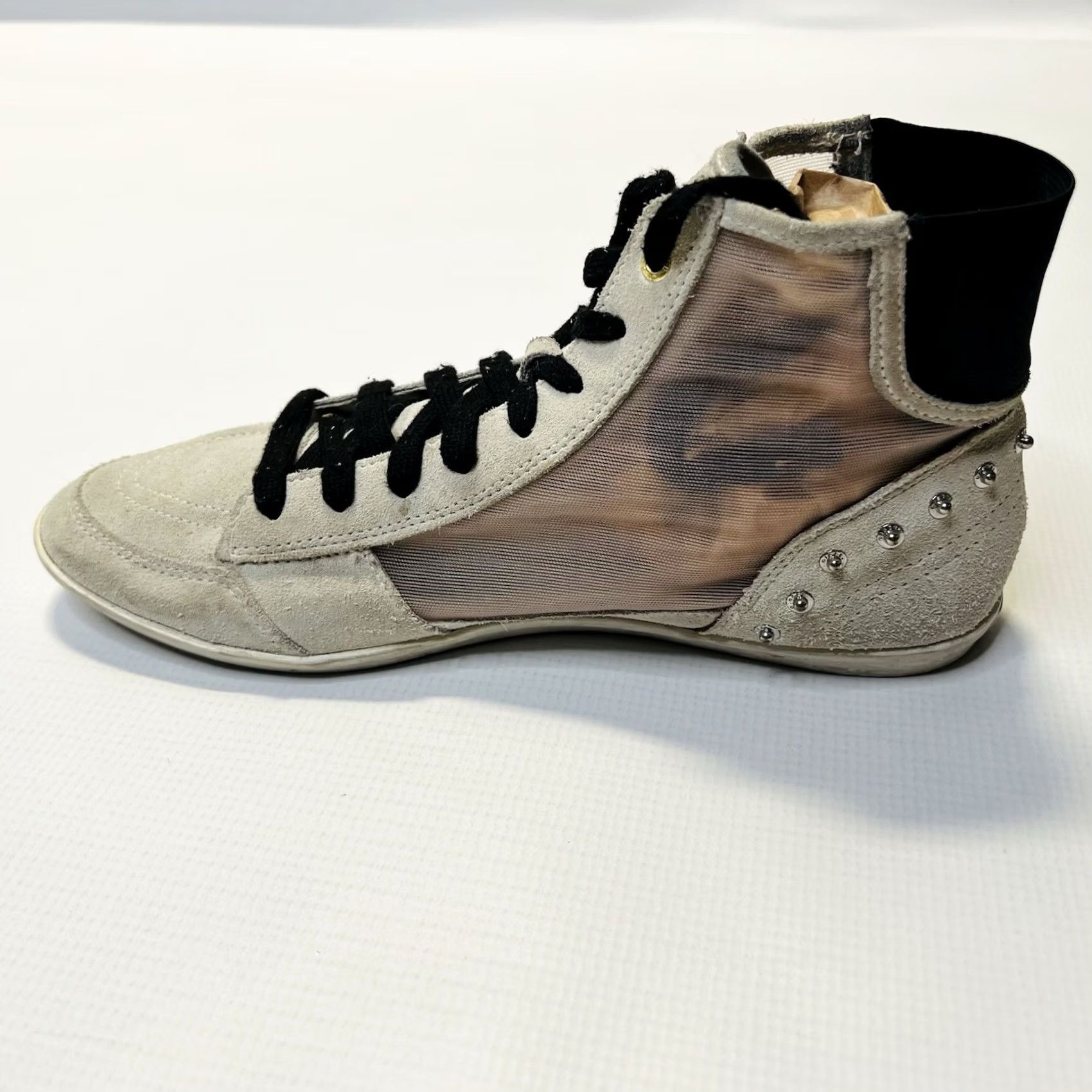 Diesel DIESEL Daily Kick Sneakers Women's High Top Black Cow Leather Rivets Logo Vintage EU 39 Top Trainers Size M / US 6-8 / IT 42-44 - 4 Thumbnail