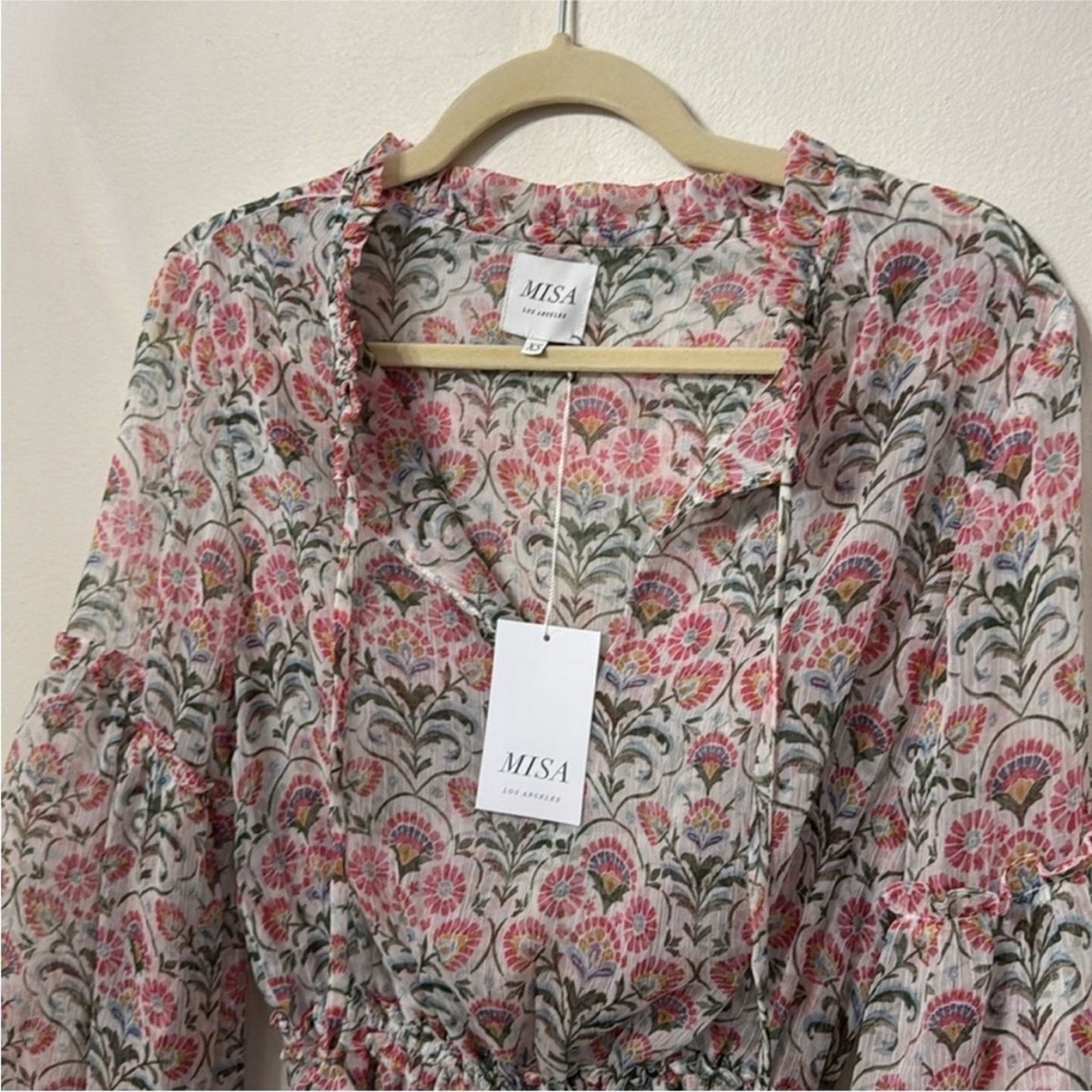MISA Los Angeles NWT MISA Los Angeles $390 Amata Pink Cottage Dress XS Size XS / US 0-2 / IT 36-38 - 8 Thumbnail