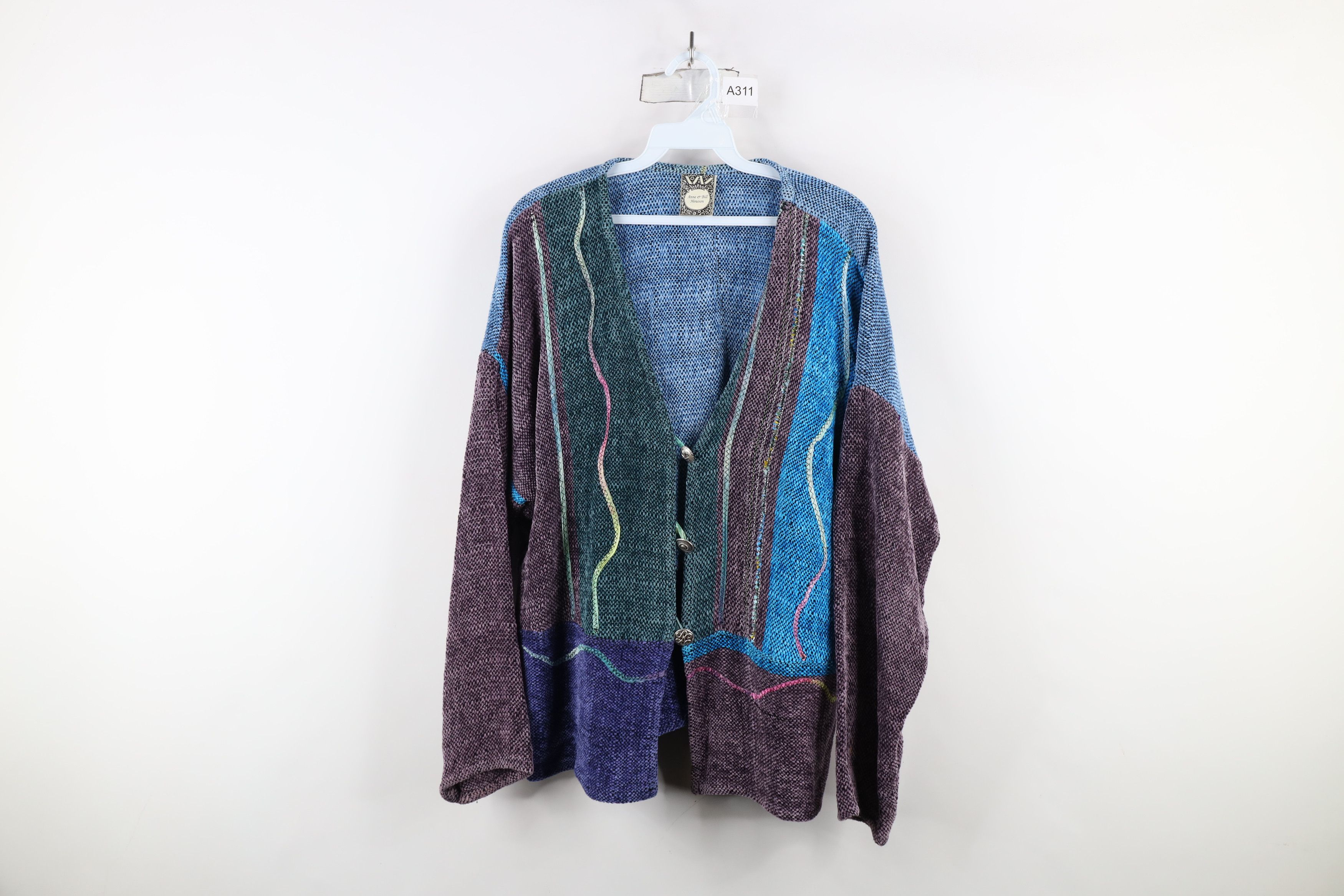 Vintage Vintage 90s Lagenlook Streetwear Rainbow Cardigan Sweater Size M / US 6-8 / IT 42-44 - 1 Thumbnail