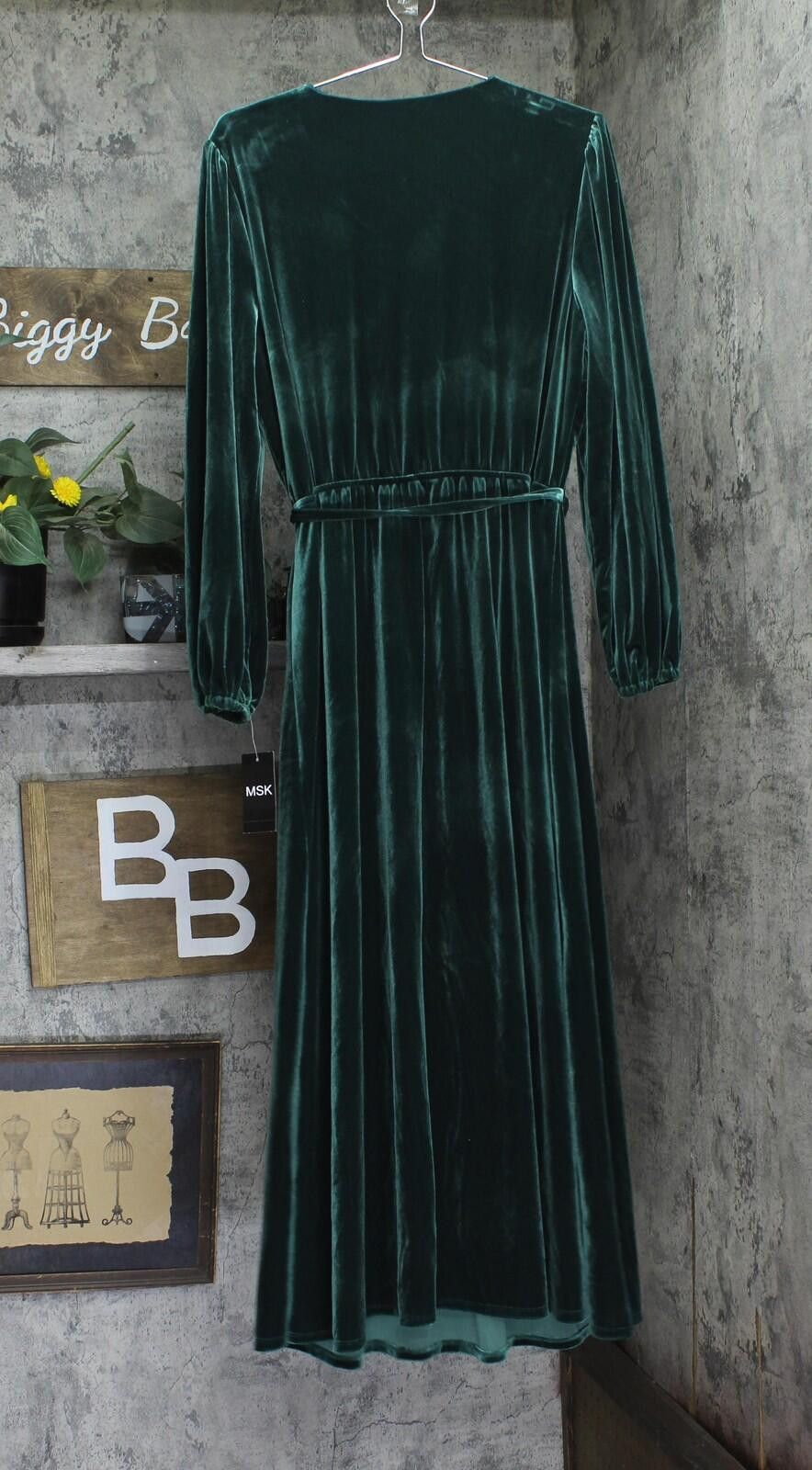 Other Nwt Msk Stretch Velvet Dress 93017220x Emerald Green Xl Size XL / US 12-14 / IT 48-50 - 2 Thumbnail