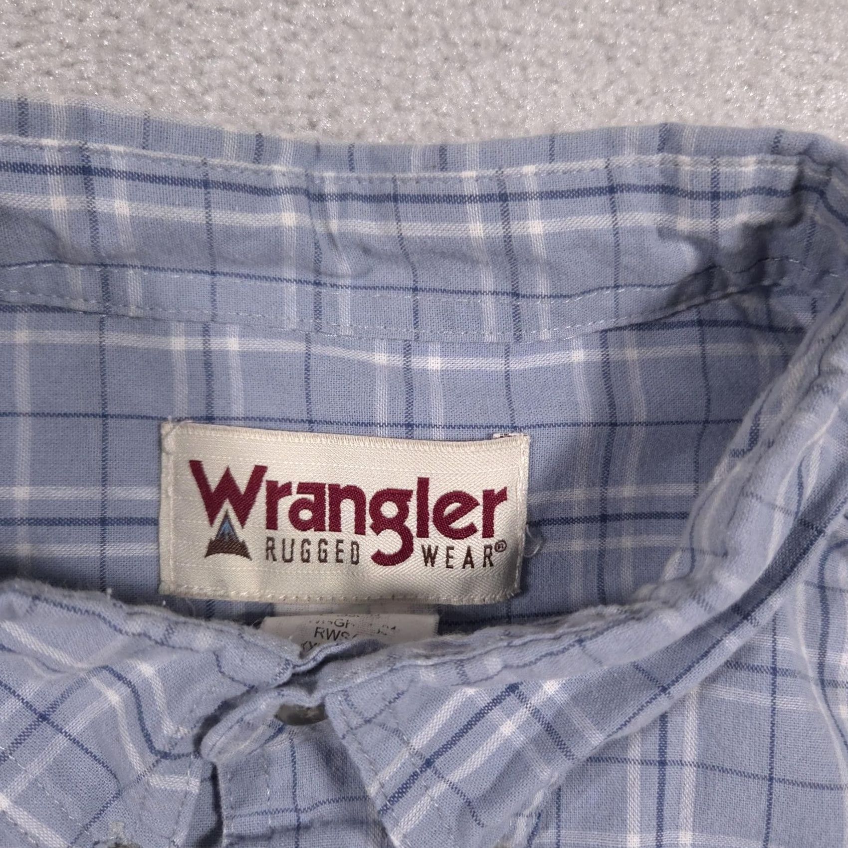 Wrangler VINTAGE Wrangler Shirt Mens 2XL Blue Plaid Button-Down Short Sleeve Rugged Wear Pocket Size US XXL / EU 58 / 5 - 6 Thumbnail