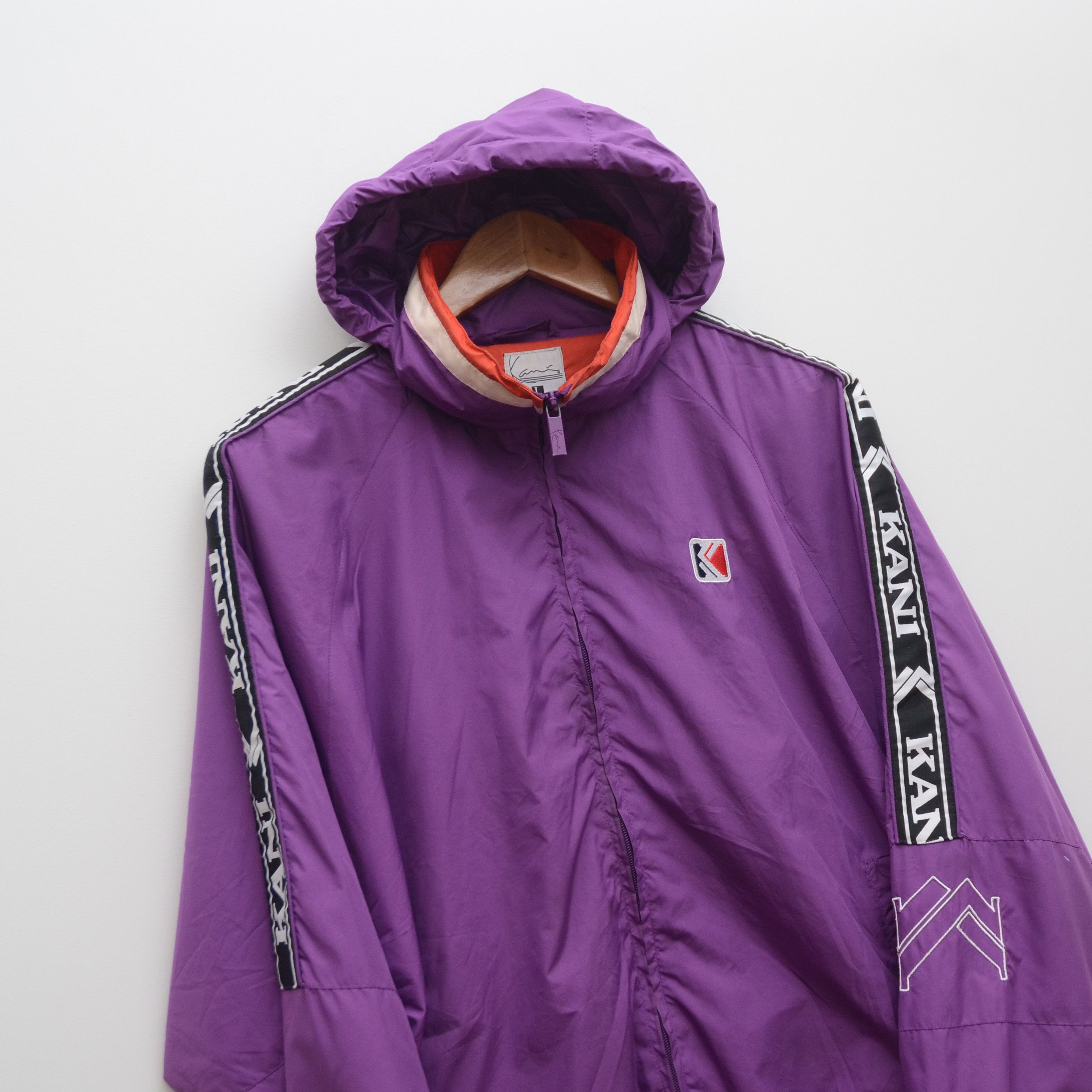 Karl Kani Karl Kani Retro Tape Track Jacket Big Logo Hooded Zip Vintag Size US L / EU 52-54 / 3 - 2 Thumbnail