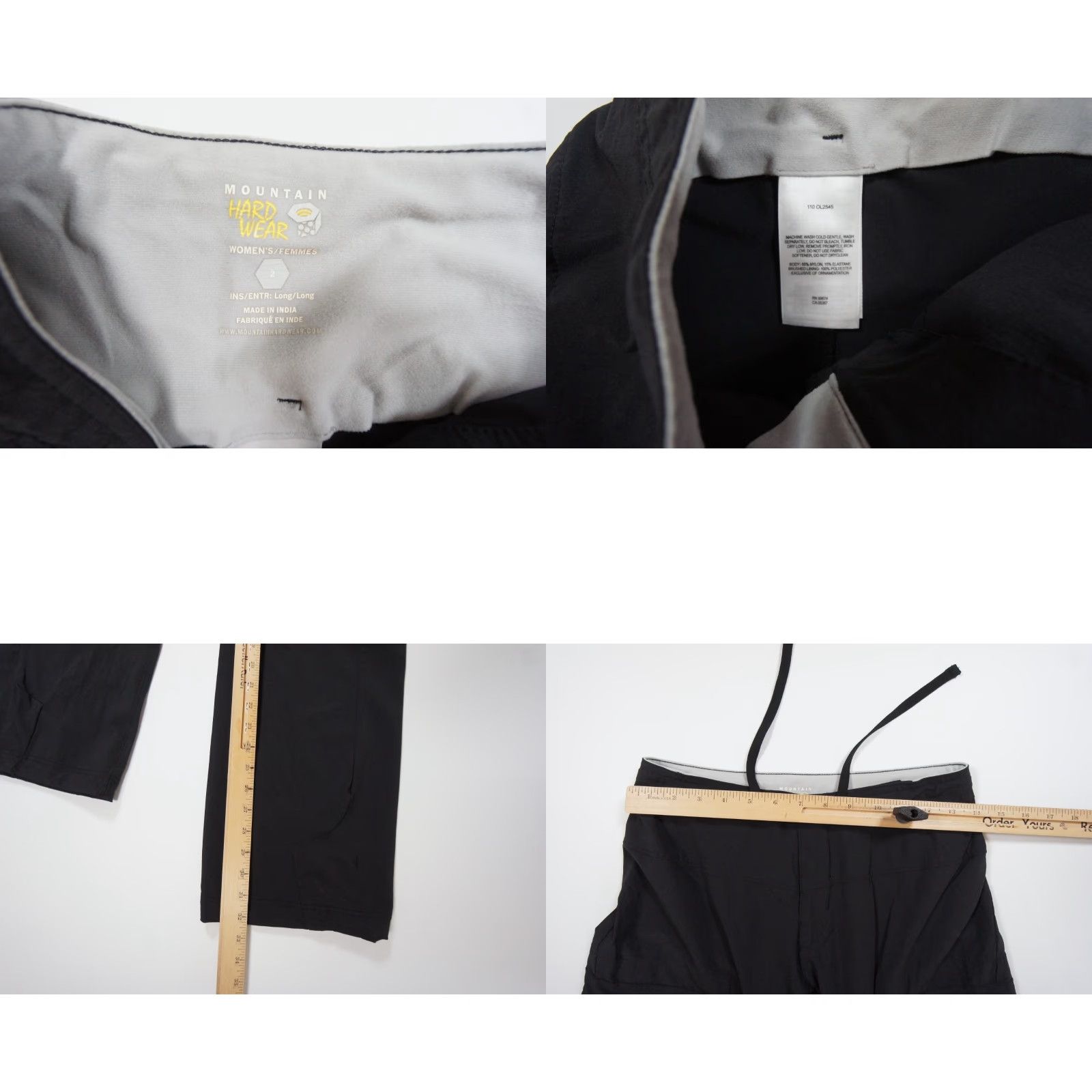 Mountain Hardwear Mountain Hardwear Cargo Pants Womens 2 Black Convertible Outdoor Stretch Size 26" / US 2 / IT 38 - 8 Thumbnail