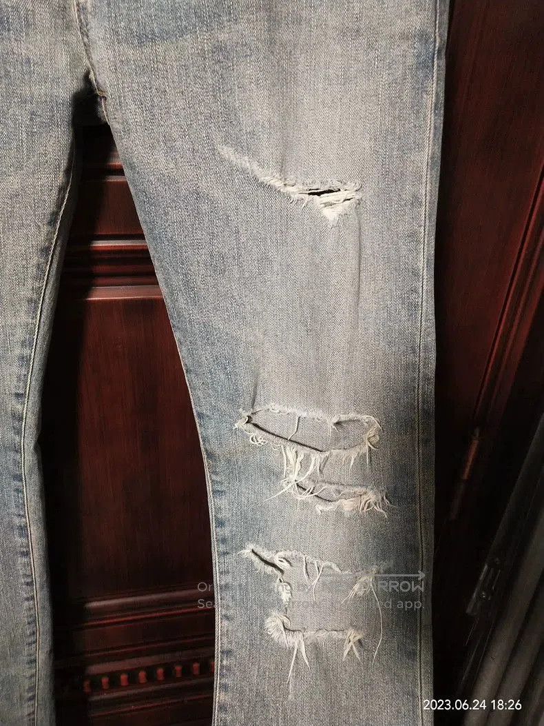 Saint Laurent Paris SLP Blue Distressed Denim Jeans. Size US 32 / EU 48 - 3 Thumbnail