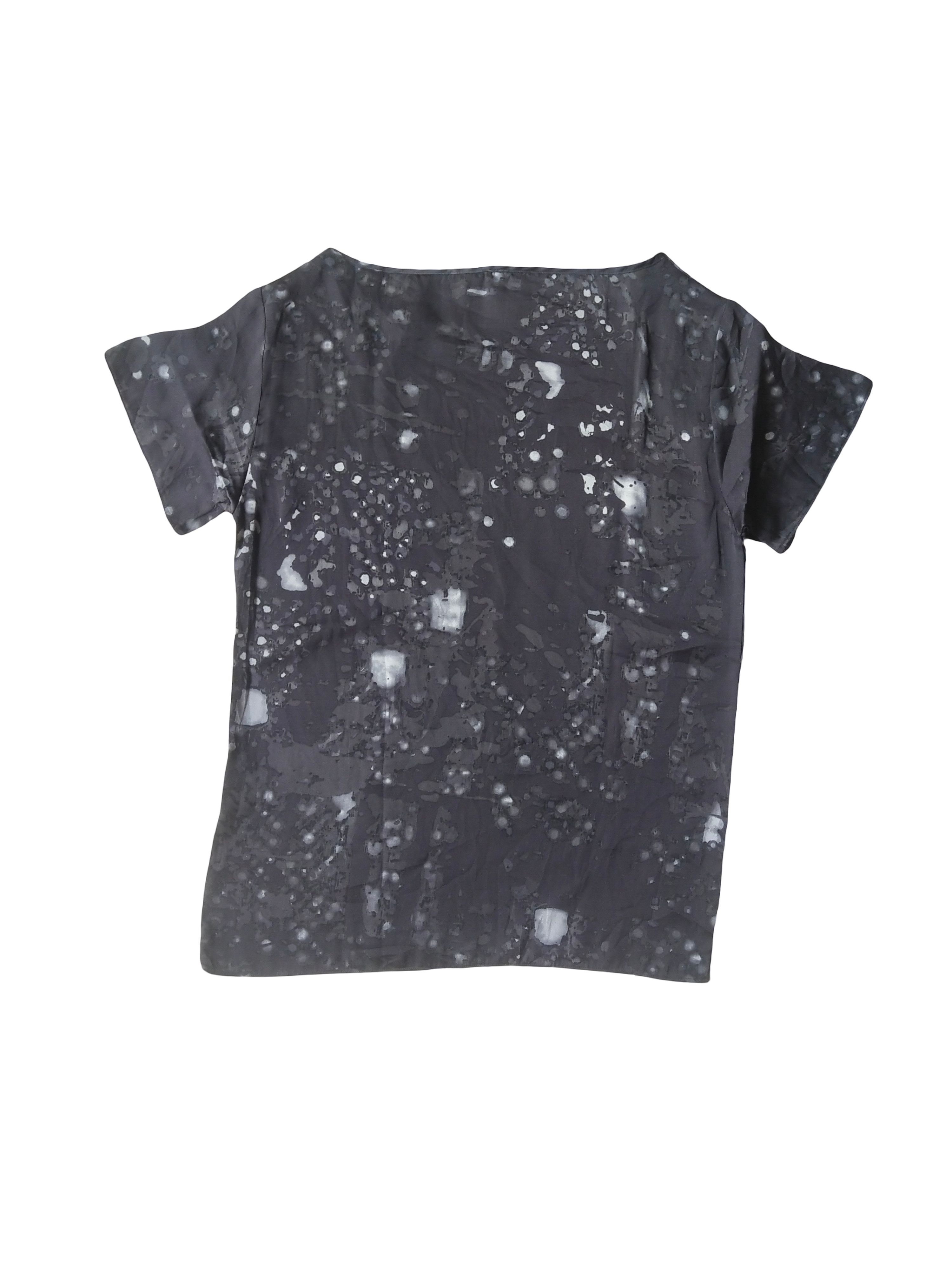 United Colors Of Benetton Stile Benetton Abstract Splatter Grunge Flowy Blouse Size M / US 6-8 / IT 42-44 - 4 Thumbnail