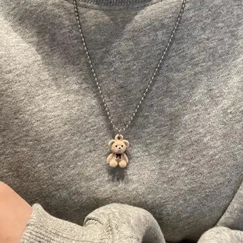 VIBE Flocking Bear Pendant Necklaces Size ONE SIZE - 1 Thumbnail