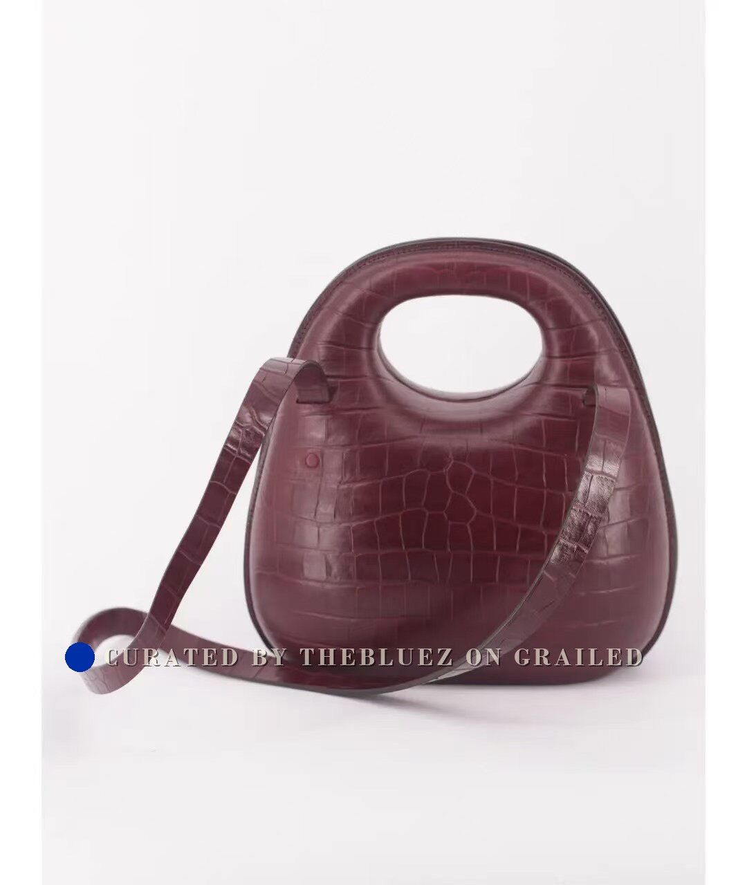 Lemaire Lemaire Maroon Croc-Egg Bag Size ONE SIZE - 2 Thumbnail