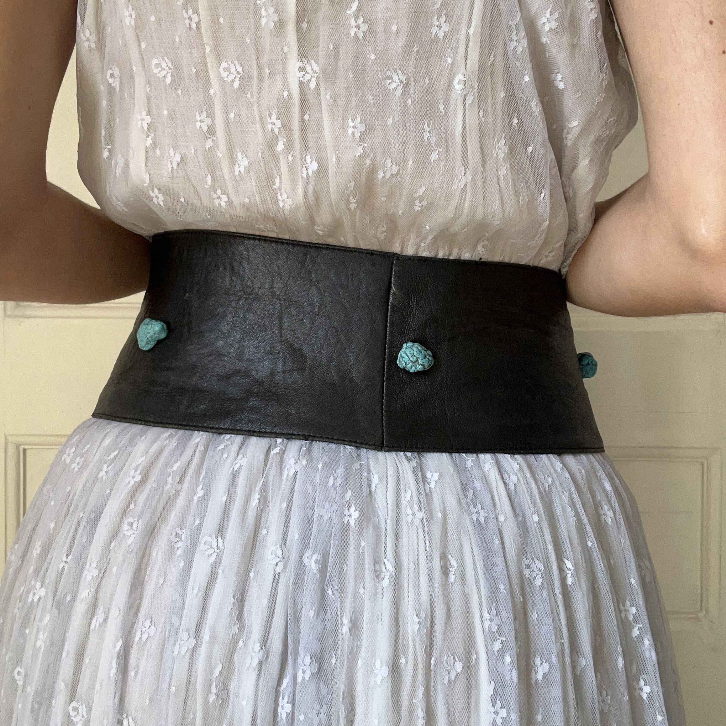 Vintage Vintage 80s Black Leather Wrap Belt Size ONE SIZE - 2 Thumbnail