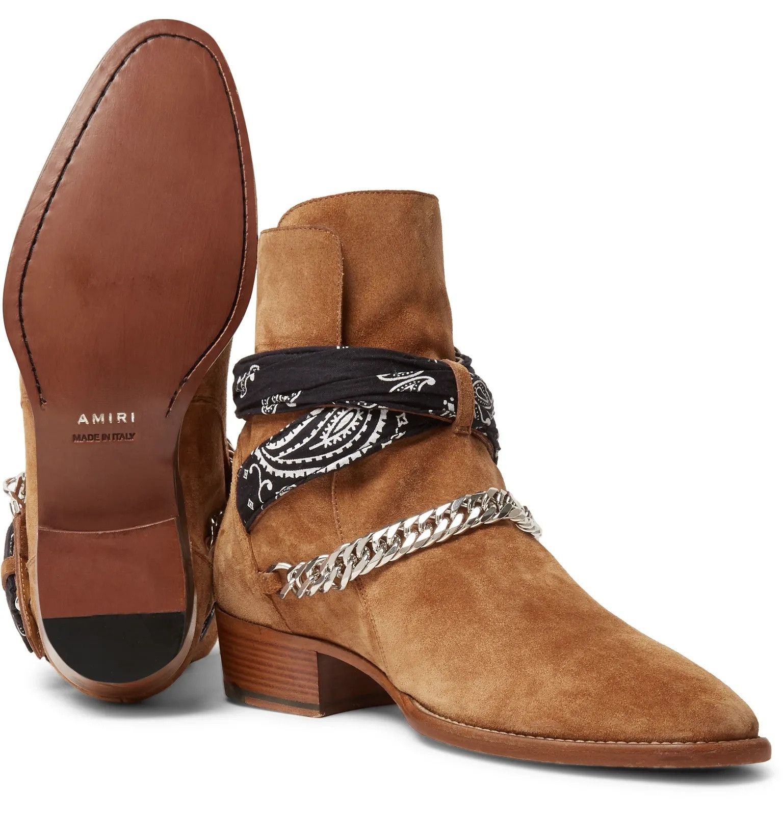 Amiri oc11z0225 Embellished Suede Jodhpur Boots in Brown Size US 9 / EU 42 - 3 Thumbnail