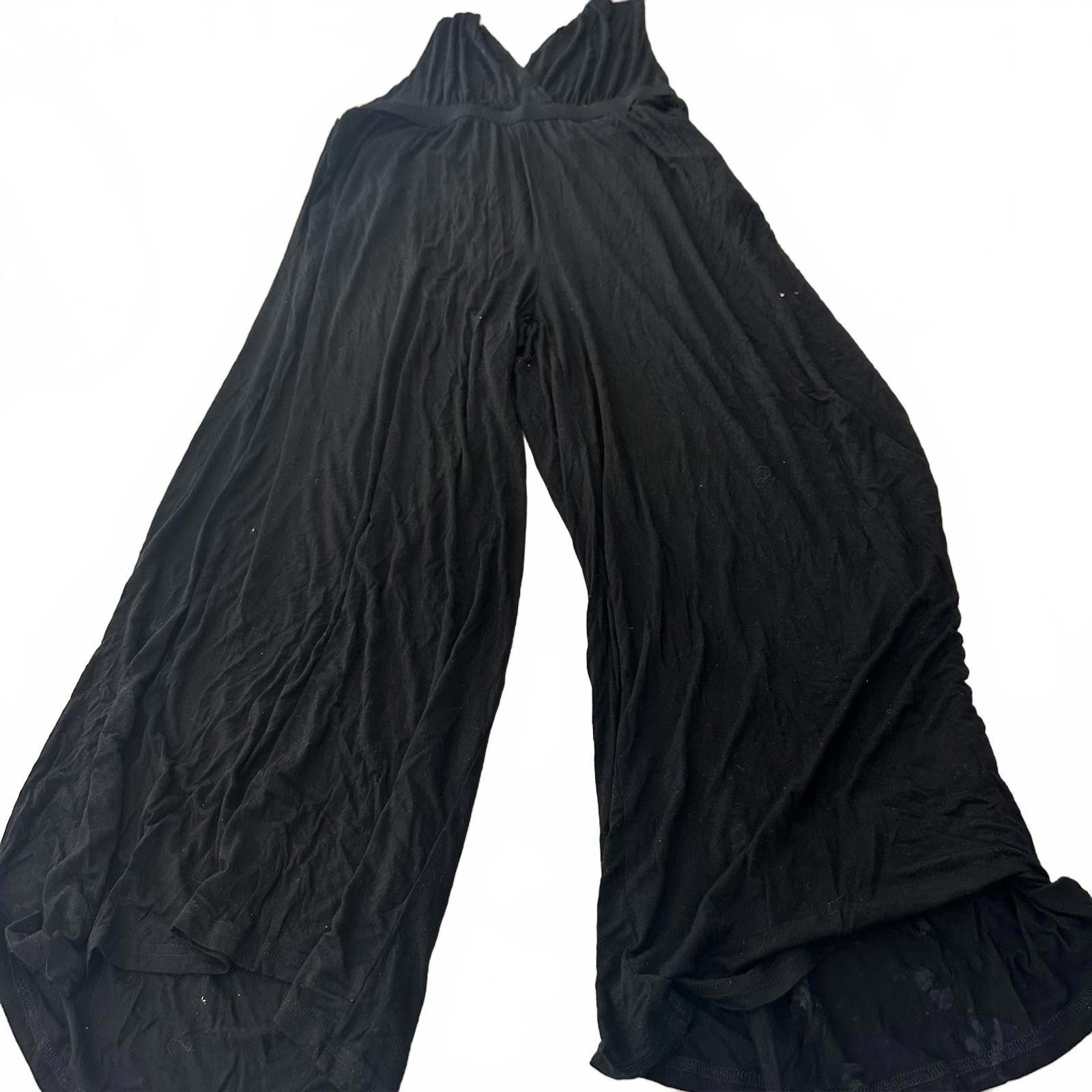 Designer Hudson Bay Chic Black Wide-Leg Jumpsuit Size 40" / US 18 - 1 Thumbnail