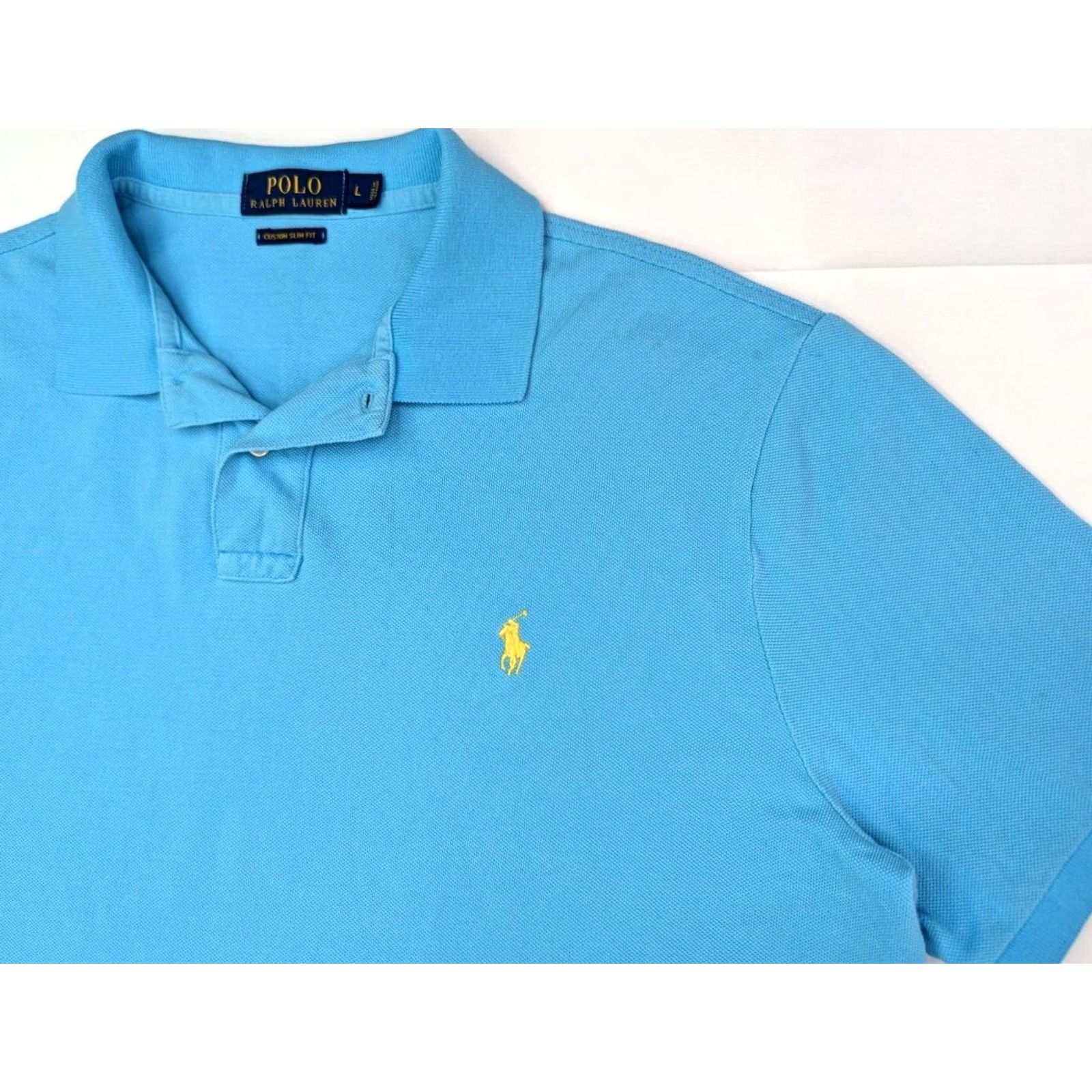 Polo Ralph Lauren Polo Ralph Lauren Custom Slim Fit Shirt, Men L, Sky Blue w Yellow Pony VTG Size US L / EU 52-54 / 3 - 2 Thumbnail