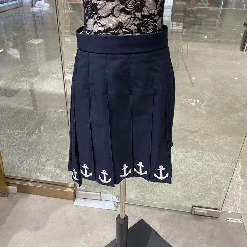 Thom Browne Thom Browne Blue Navy anchor embroidered pleated skirt Size 27" / US 4 / IT 40 - 2 Thumbnail
