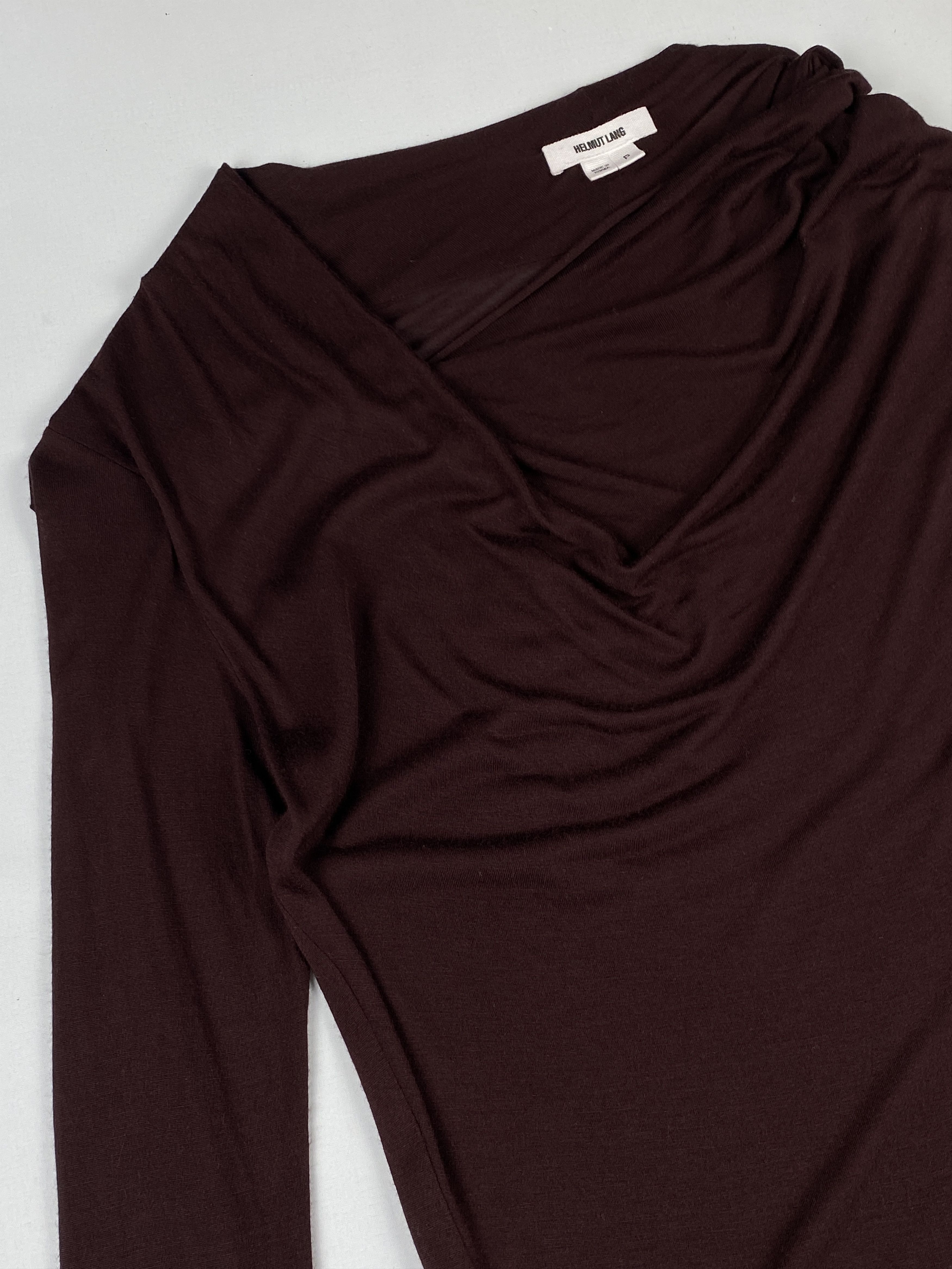 Helmut Lang Long Sleeve Cowl Neck Top Size S / US 4 / IT 40 - 8 Thumbnail