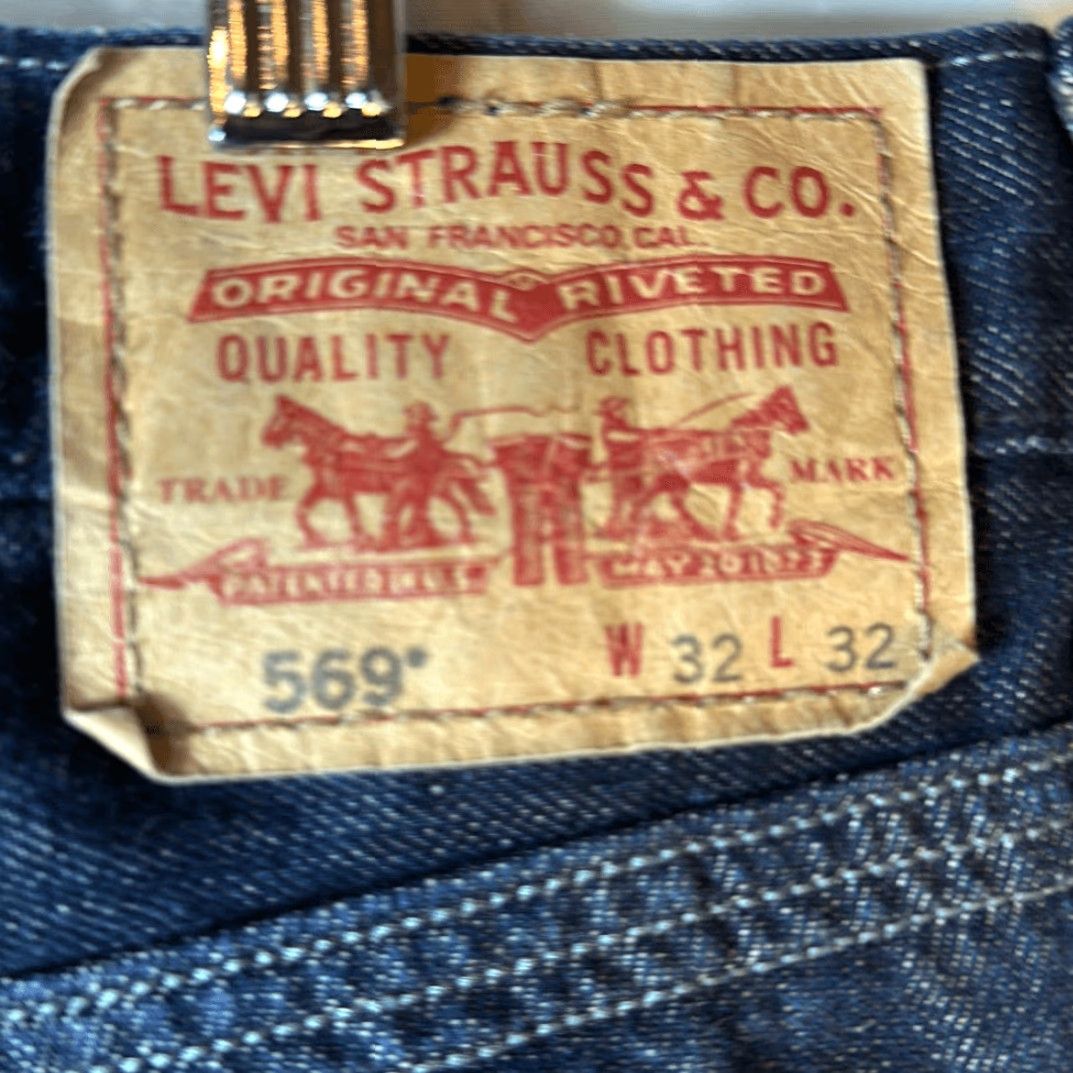 Levi's VINTAGE Levi’s 569 Jeans Loose Straight Dark Wash Mens Size 32x32 Zippered Pocket Blue Denim Pants Regular Mens Size US 32 / EU 48 - 4 Thumbnail