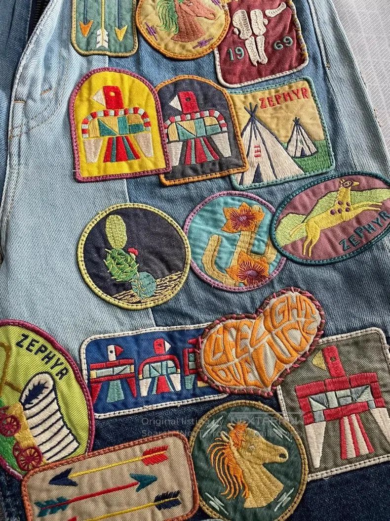 Kapital KAPITAL Embroidered Denim Shorts. Size US 34 / EU 50 - 3 Thumbnail