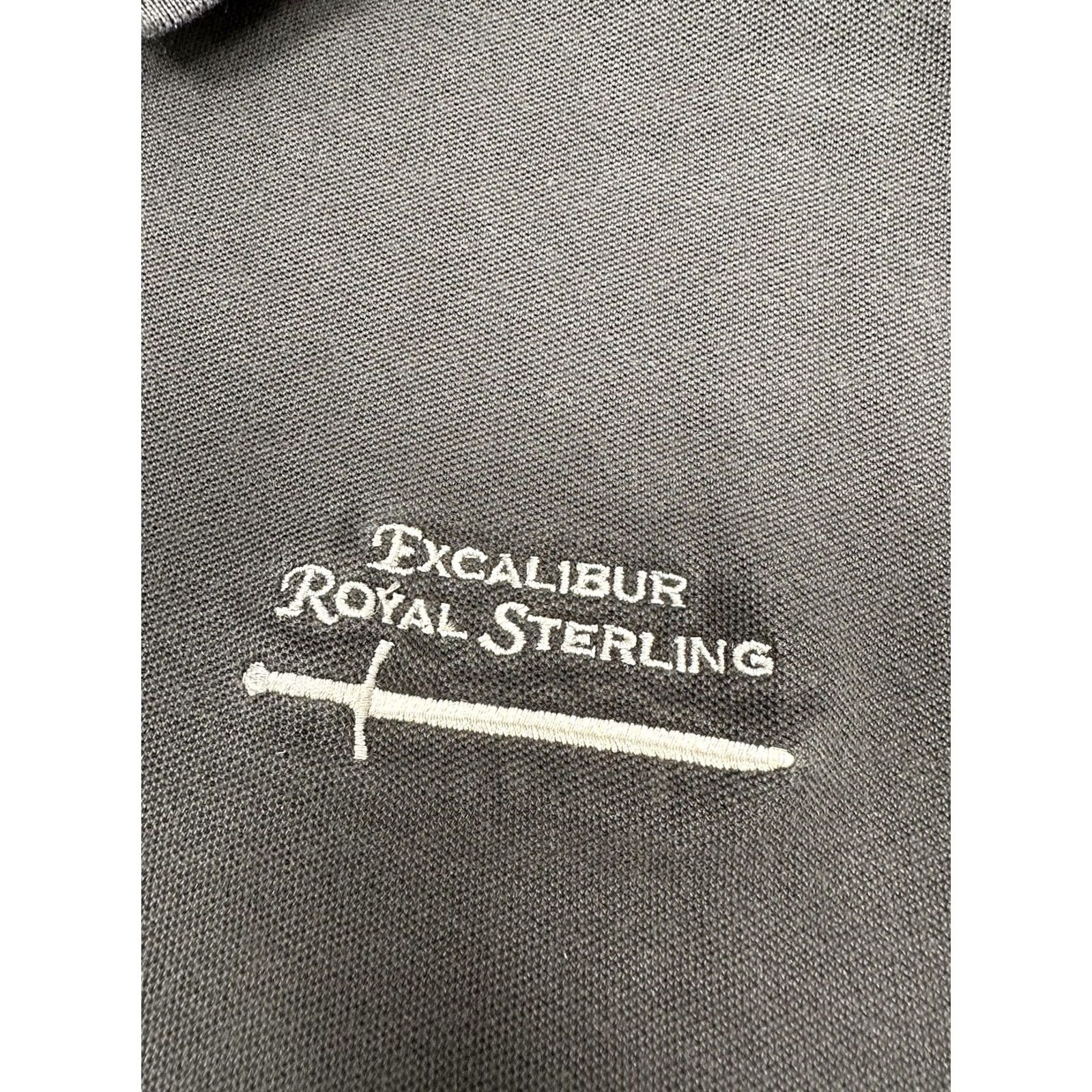 Vintage Excalibur Royal Sterling Polo Shirt XL Black Cotton Golf Driving Beach Mens Size US XL / EU 56 / 4 - 3 Thumbnail
