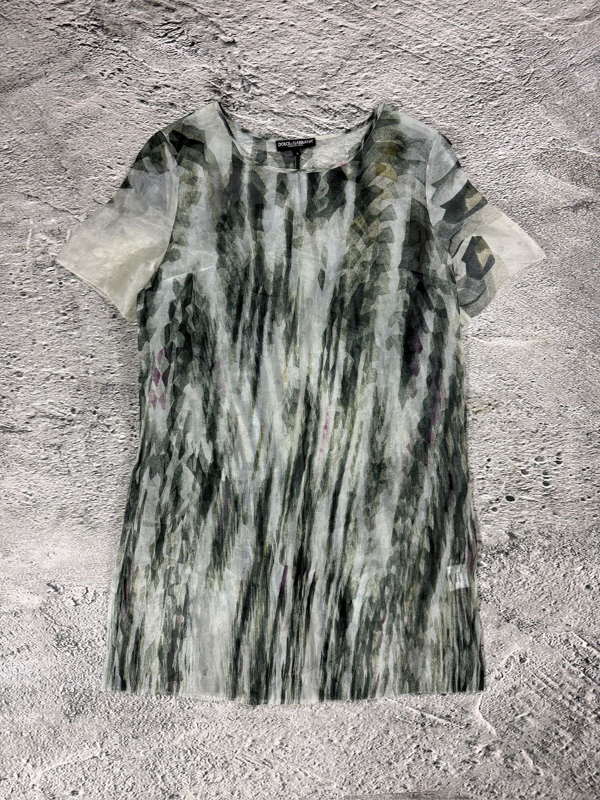 Dolce & Gabbana Dolce & Gabbana Mesh top silk Printed dress Size S / US 4 / IT 40 - 1 Thumbnail