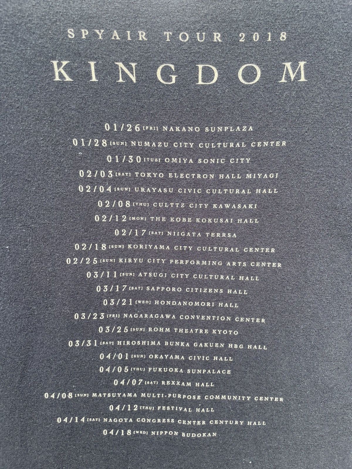 Band Tees 🔥Accept Binding Offer🔥 Spy Air Tour 2018 Kingdom Size US XL / EU 56 / 4 - 4 Thumbnail