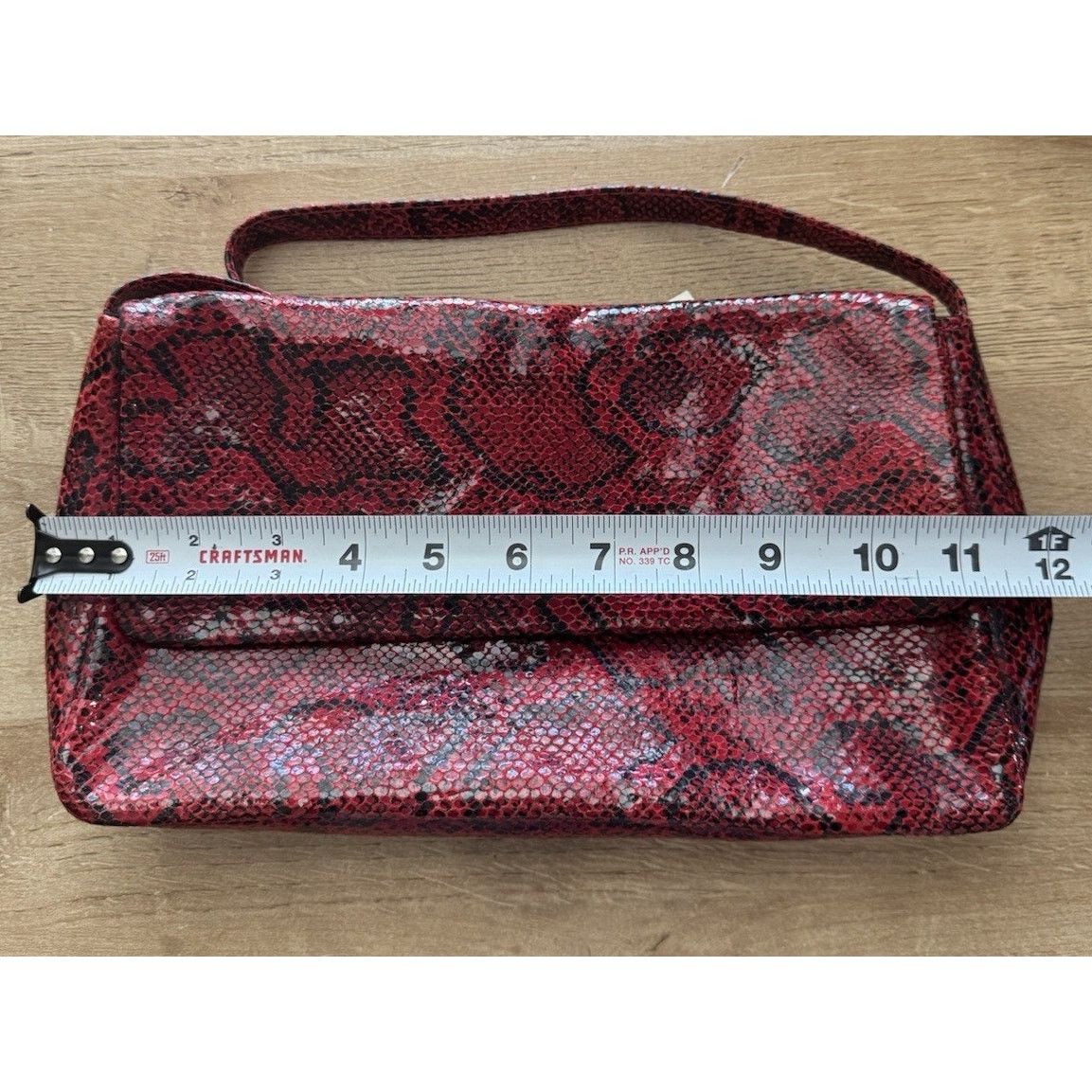 Vintage Vintage 80s 90s Red Python Snake Leather Purse Size ONE SIZE - 5 Thumbnail