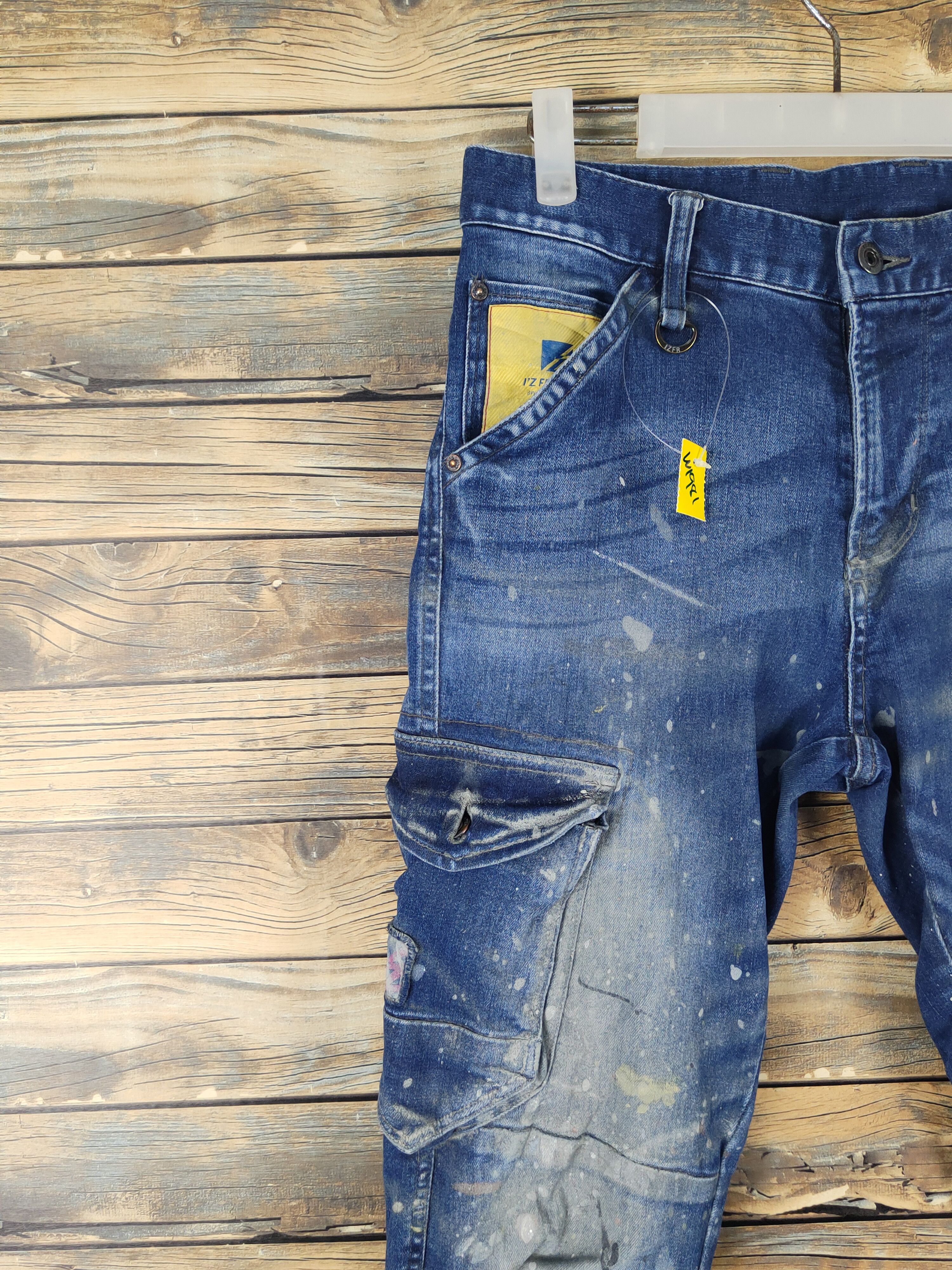 Japanese Brand I'z Frontier utility Distressed Ripped denim Jeans #W1981 Size US 30 / EU 46 - 5 Thumbnail