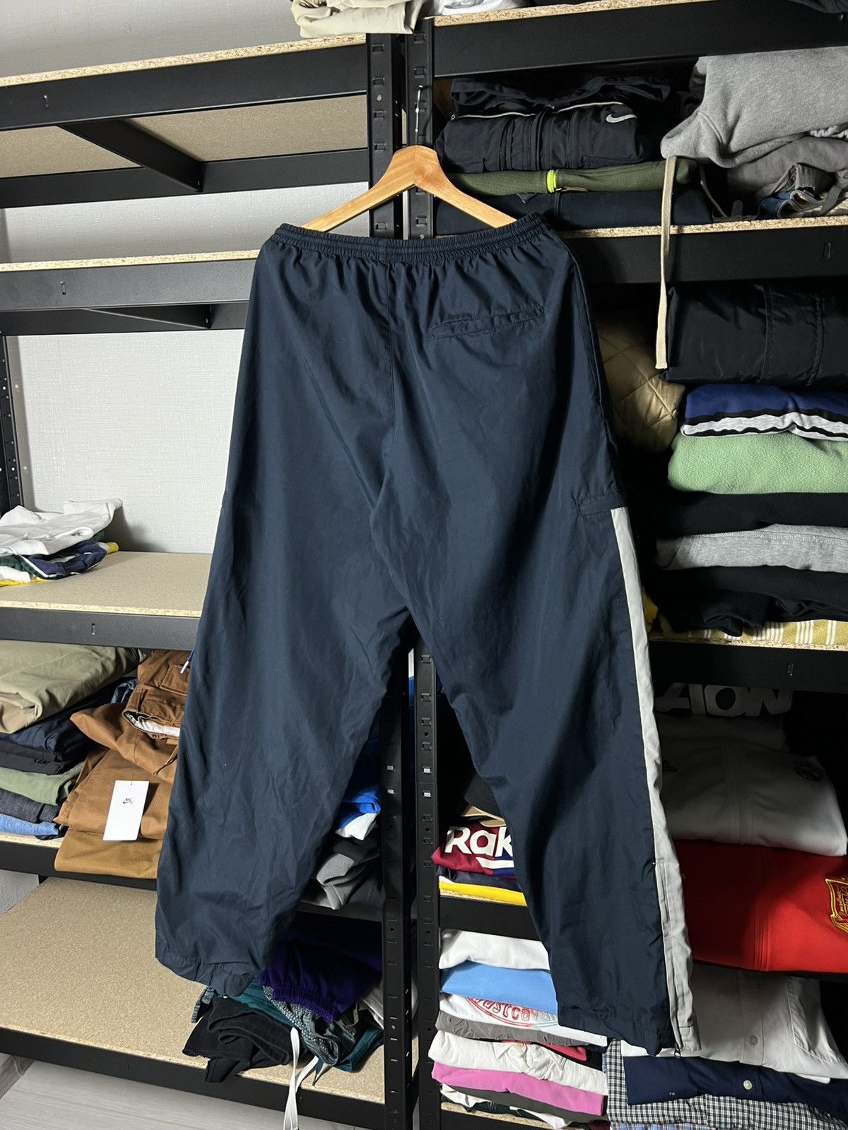 Nike 🔥 Nike Vintage Y2K Track Pants Wide Fit – Navy – Size L Size US 34 / EU 50 - 11 Thumbnail
