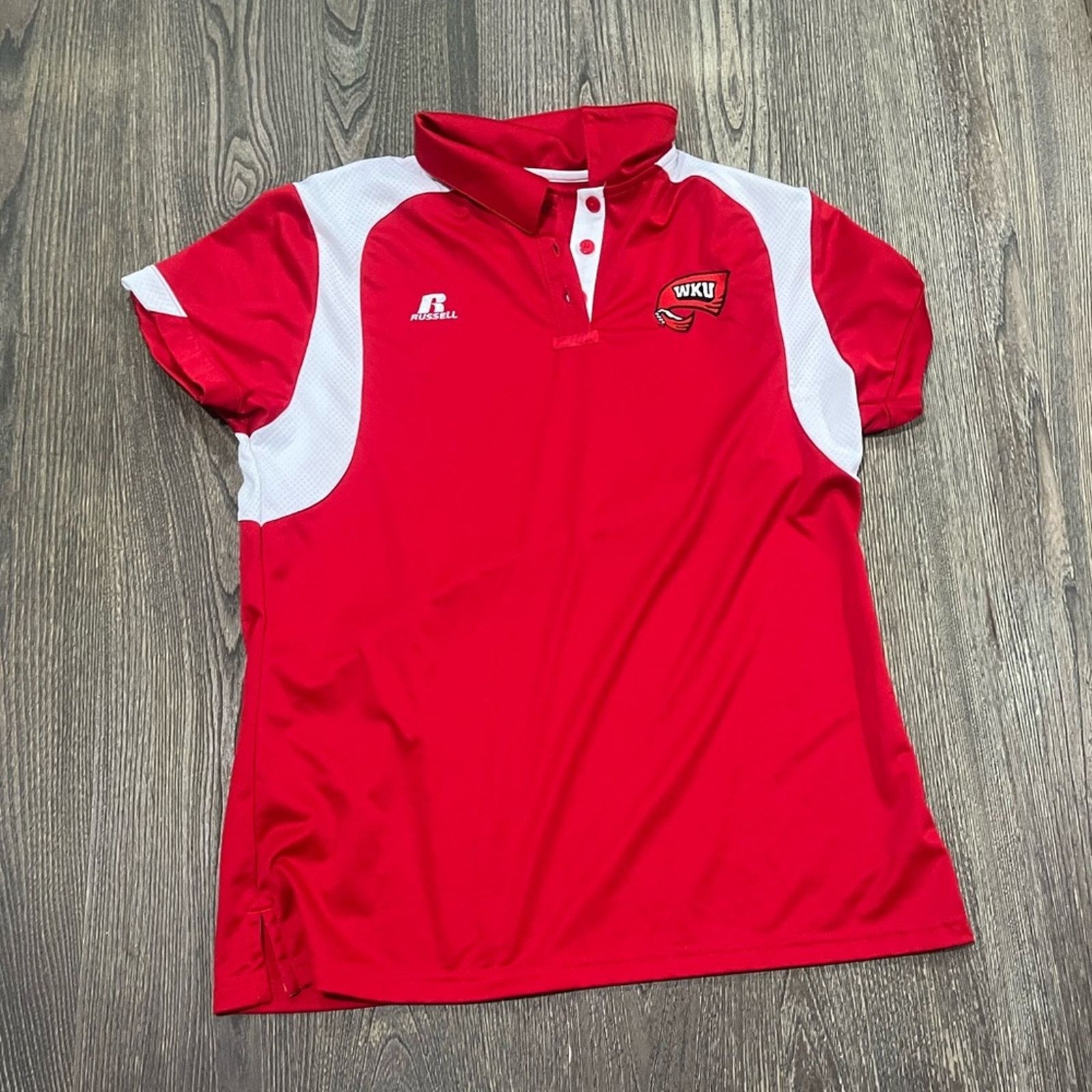 Russell Athletic Russell Athletic Polo Shirt Western Kentucky Red White Size M / US 6-8 / IT 42-44 - 1 Thumbnail