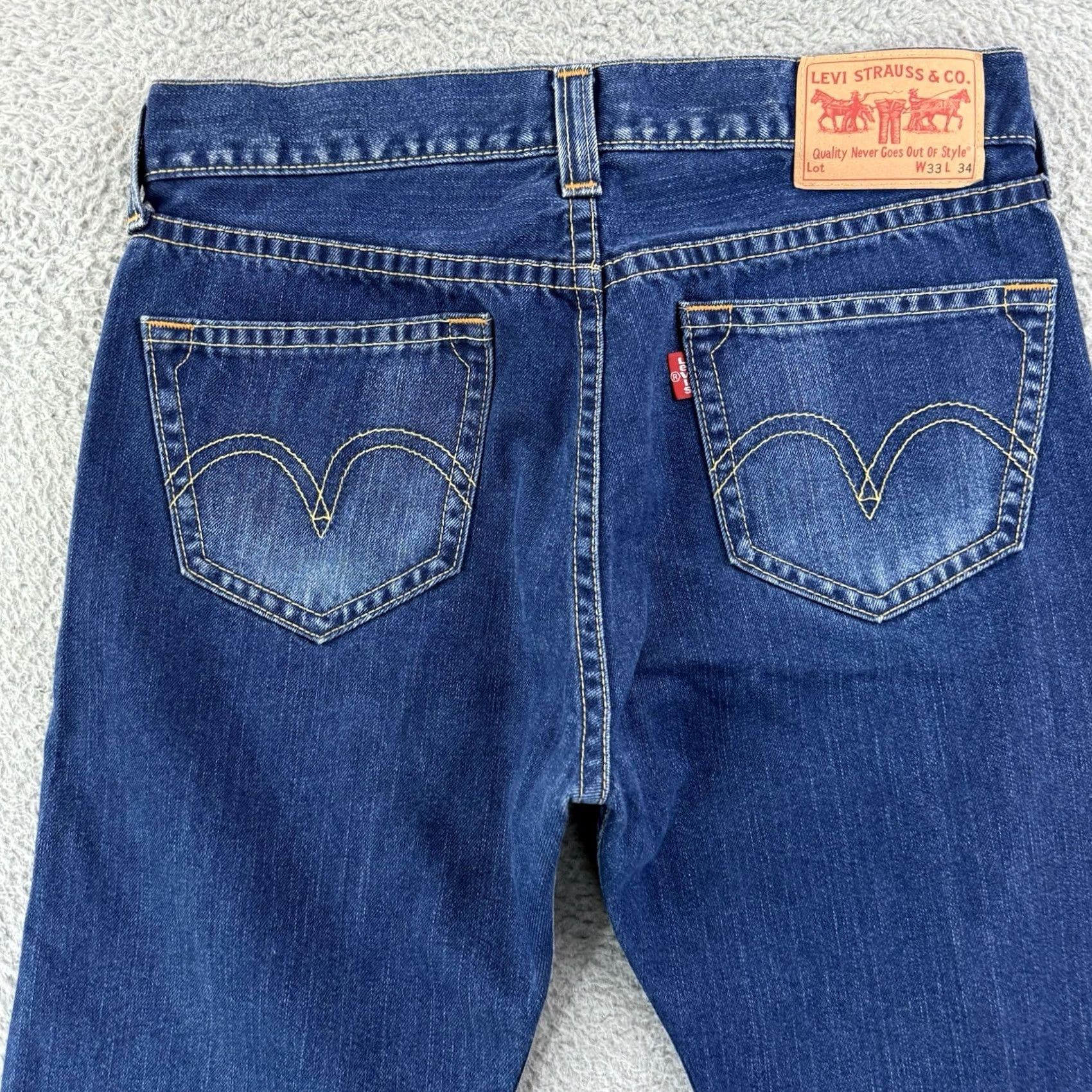 Levi's VINTAGE Levi's Iconic Straight Jeans Mens 33x34 Blue Denim Button Fly Y2K Size US 33 - 7 Thumbnail