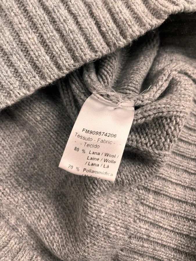 Daniele Alessandrini 2000s Daniele Alessandrini Beige & Grey Structure Turtleneck Sweater Size US S / EU 44-46 / 1 - 9 Thumbnail