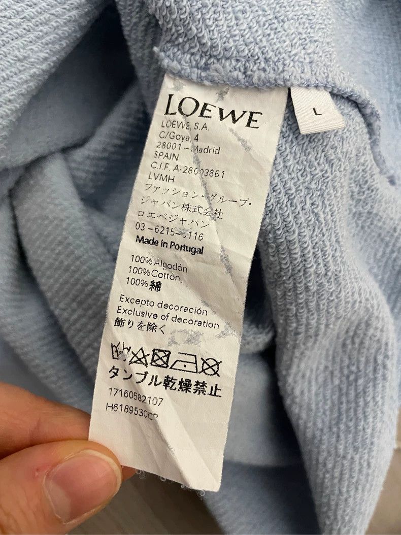 Loewe LOEWE Smog blue embroidery gold Logo round neck hoodie Size L / US 10 / IT 46 - 6 Thumbnail