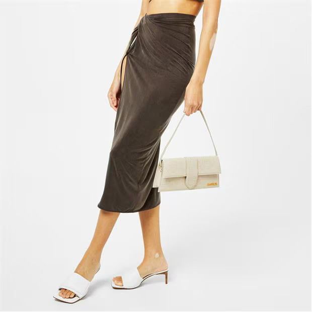 Jacquemus o1g2r1mq1024 Midi Skirt in Brown Size 30" / US 8 / IT 44 - 4 Thumbnail