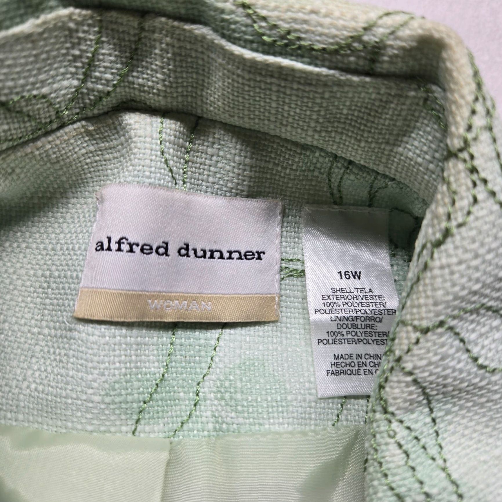 Vintage Alfred Dunner Floral Green Jacket Women Full Zip Cotton Size 16 Size XXL / US 16-18 / IT 52-54 - 3 Thumbnail