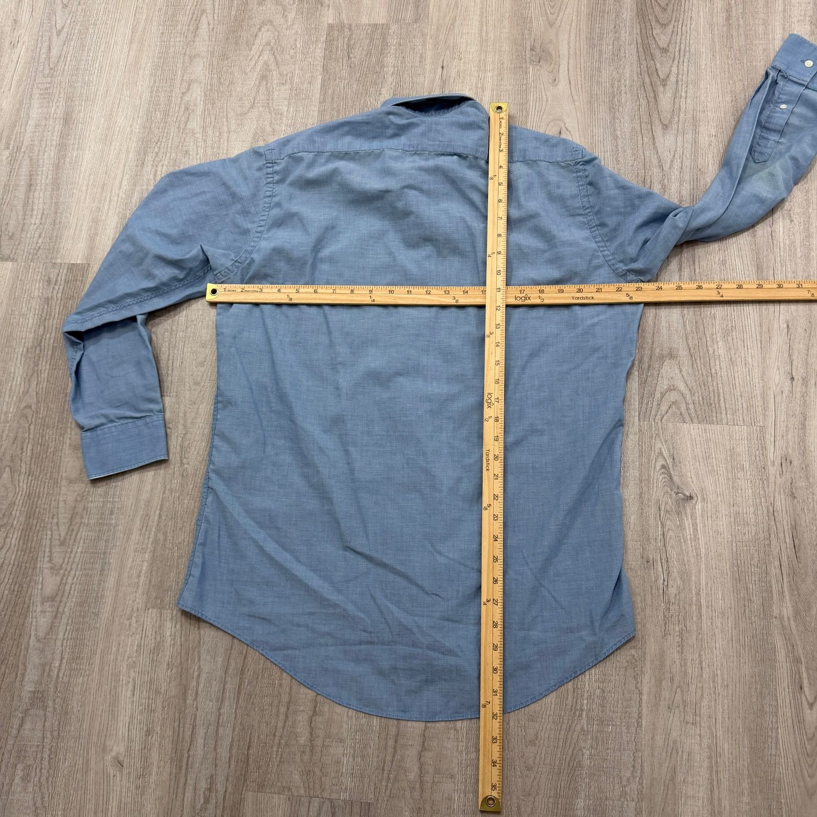 Vintage Vintage Members Only Chambray Button Shirt 16 Large Blue 70s Size US L / EU 52-54 / 3 - 12 Thumbnail
