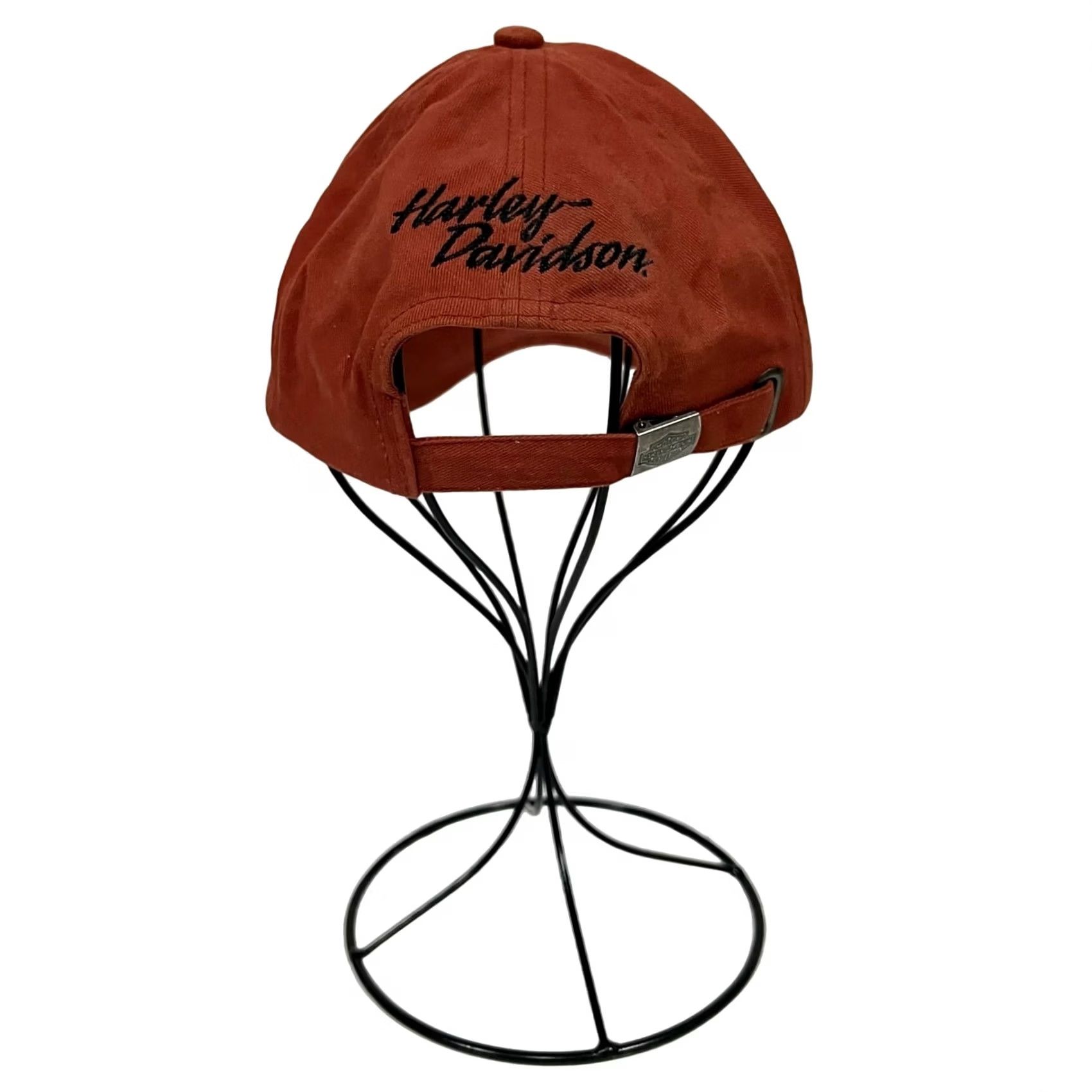 Harley Davidson VINTAGE Harley Davidson Hat Women’s Embellished Orange Bar Shield Rhinestone Baseball Cap Adjustable Orange Womens Logo Rhinestone Cap Size ONE SIZE - 6 Thumbnail